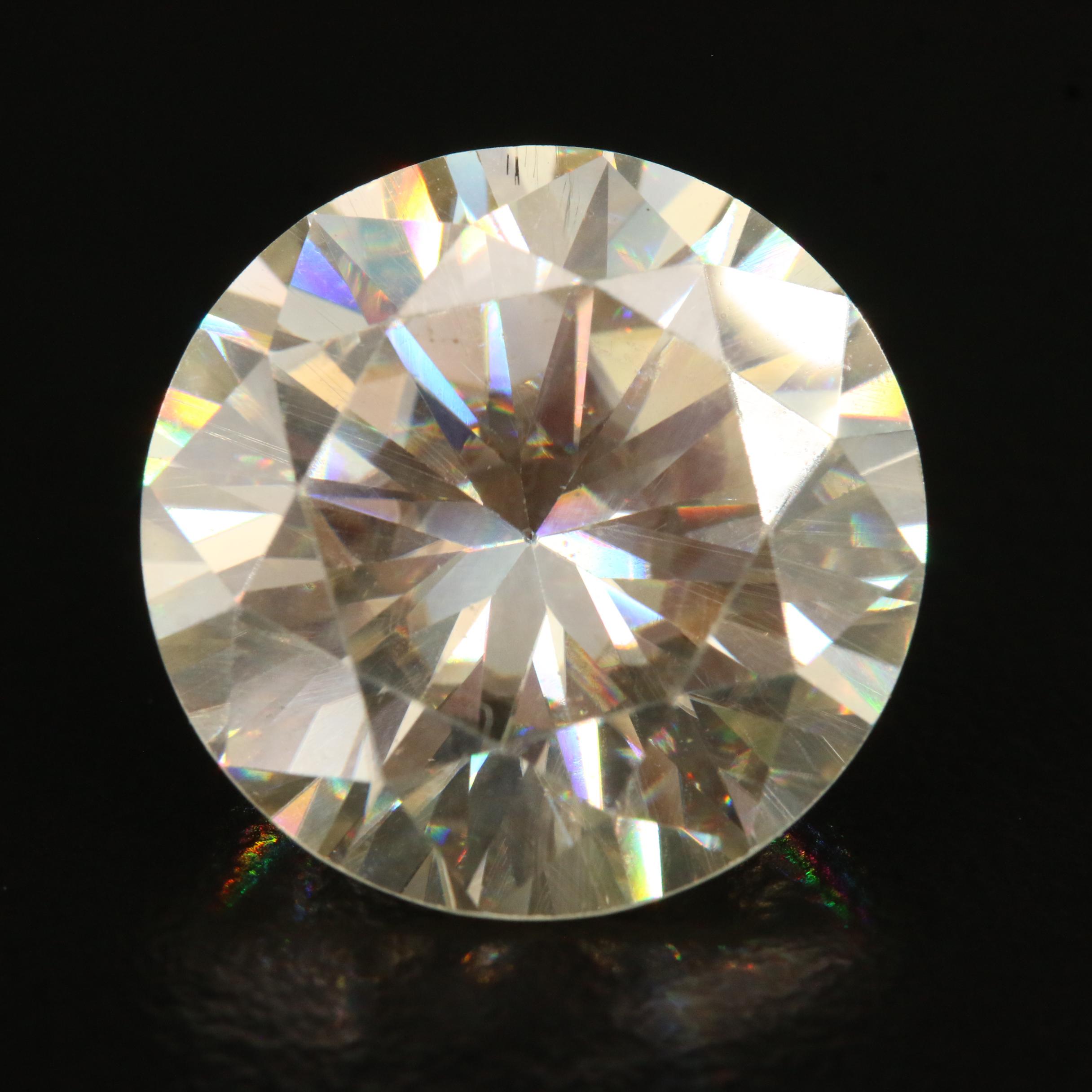 Loose Lab Grown 10.82 CT Round Faceted Moissanite