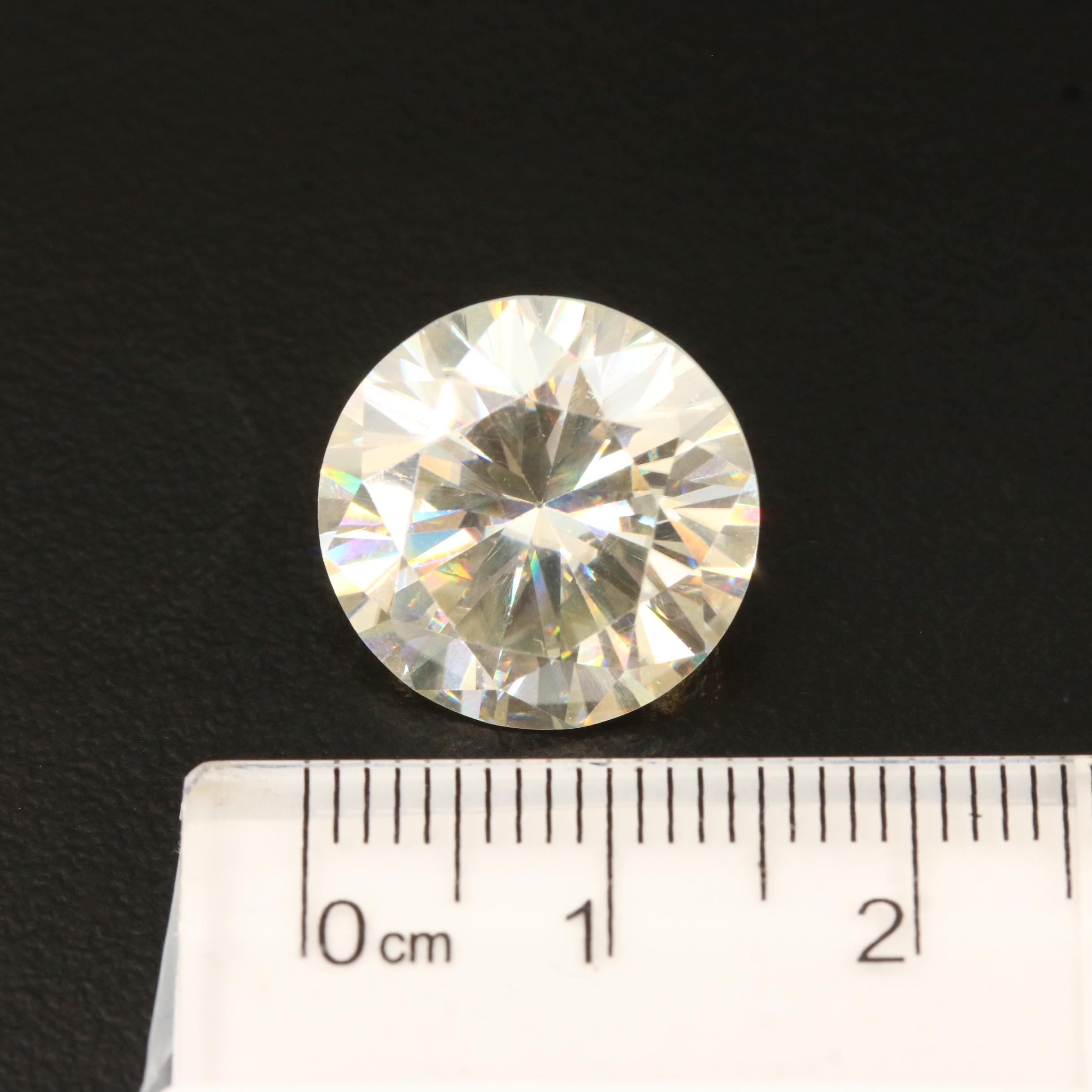 Loose Lab Grown 10.82 CT Round Faceted Moissanite