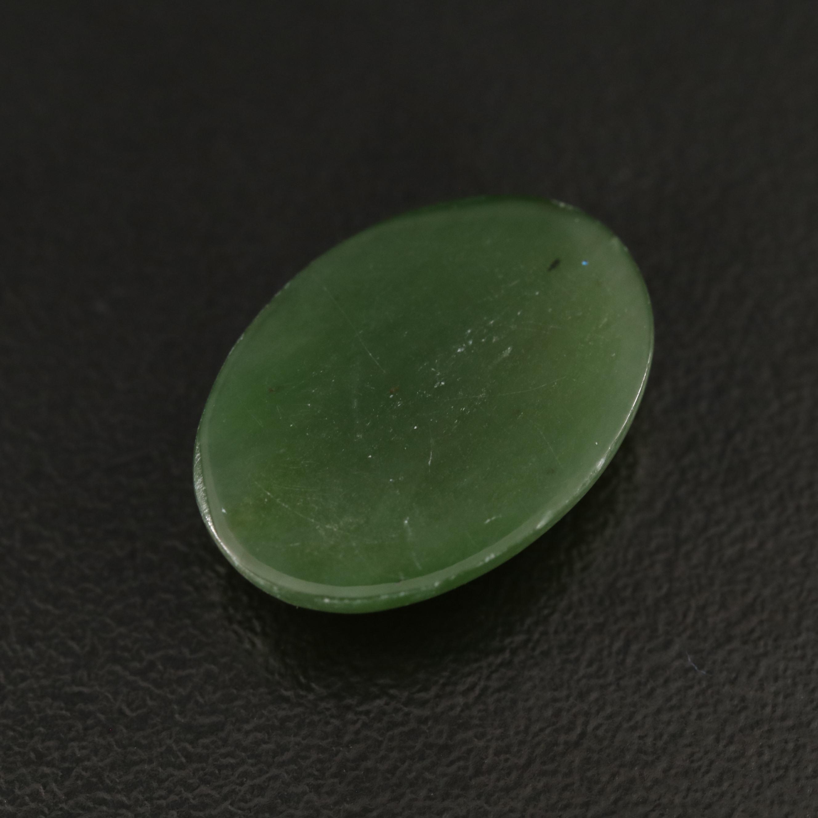 Loose 10.28 CT Oval Nephrite Cabochon