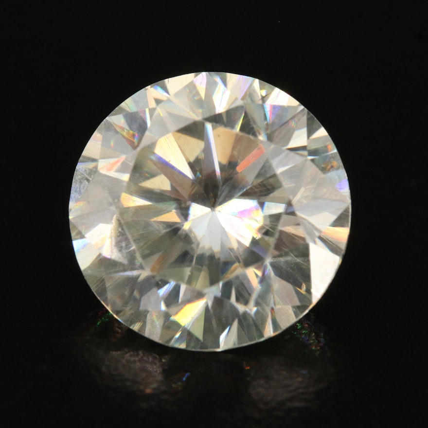 Loose Lab Grown 7.42 CT Round Faceted Moissanite