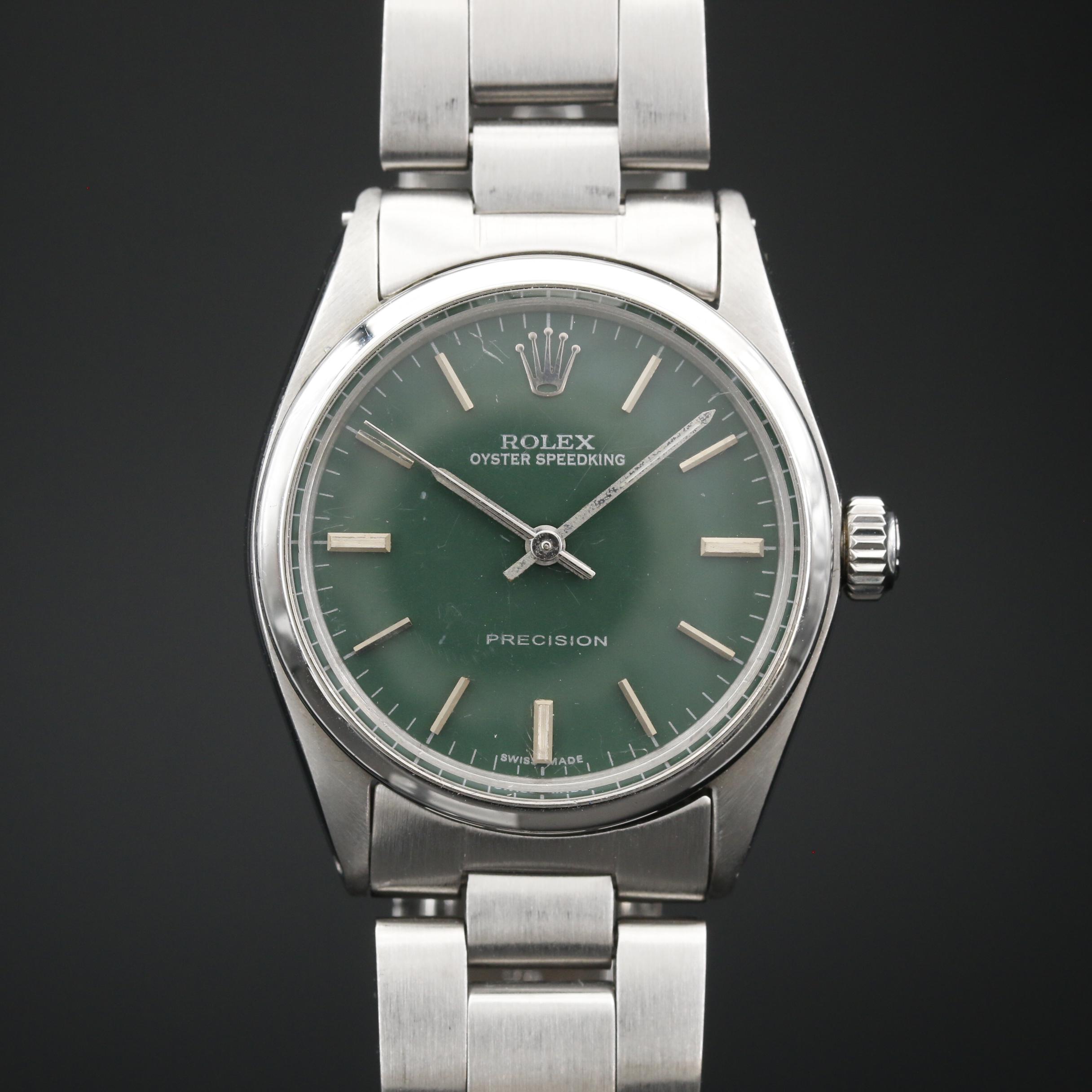 1965 Rolex Oyster Speed King Stainless Steel Stem Wind Watch