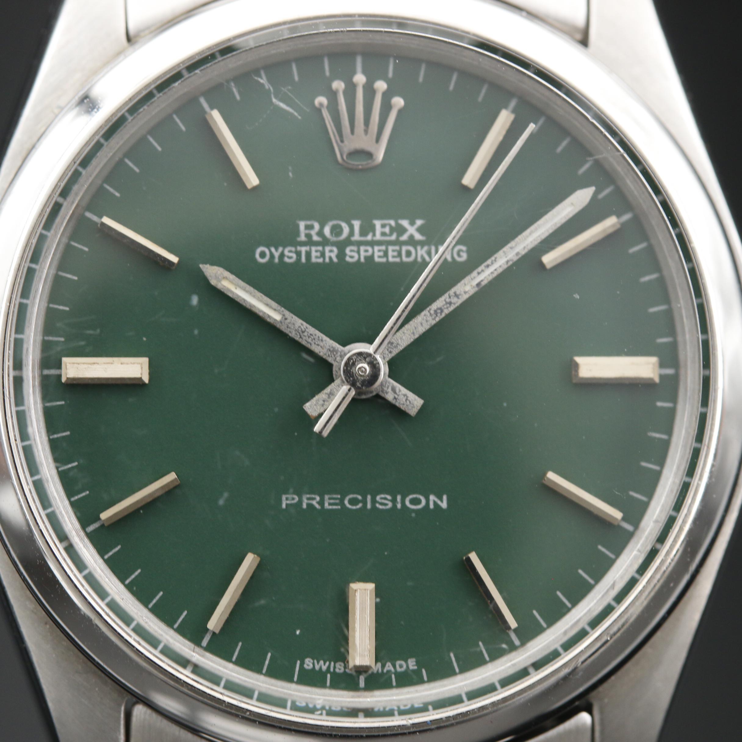 1965 Rolex Oyster Speed King Stainless Steel Stem Wind Watch