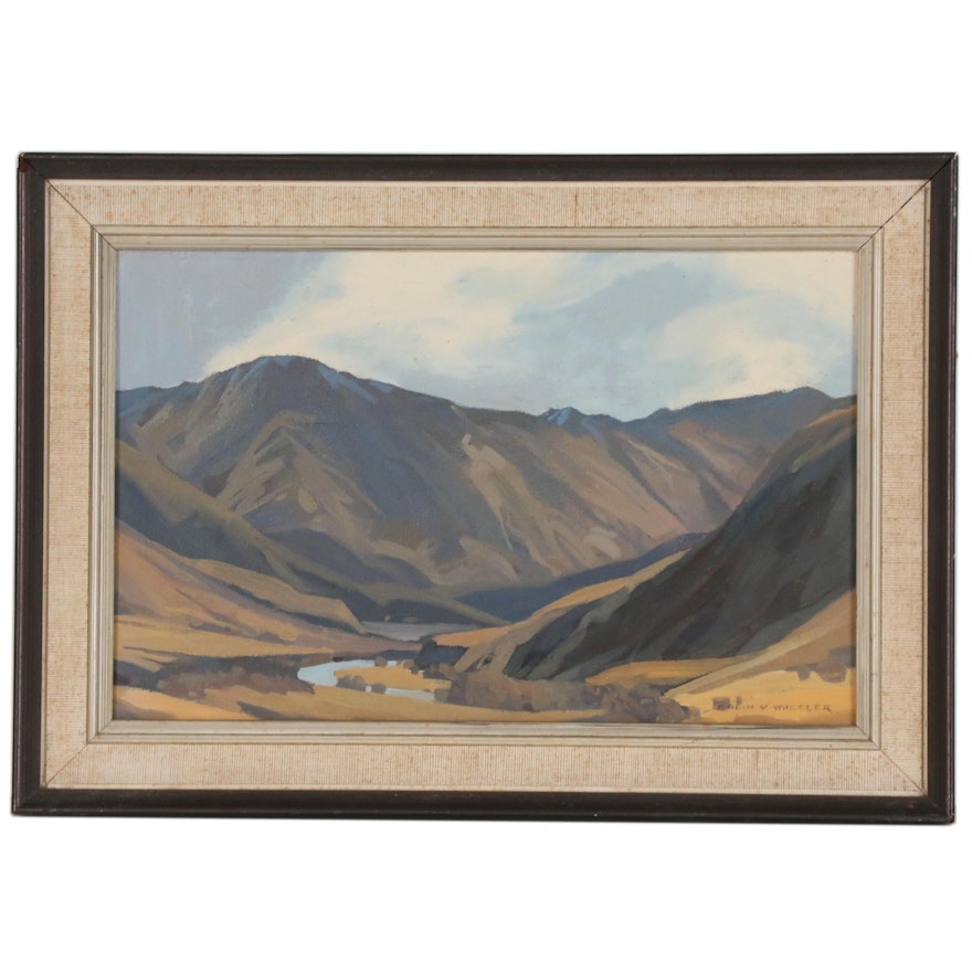 Colin Vernon Wheeler Oil Painting "Wanaka Landscape", Mid to Late 20th Century