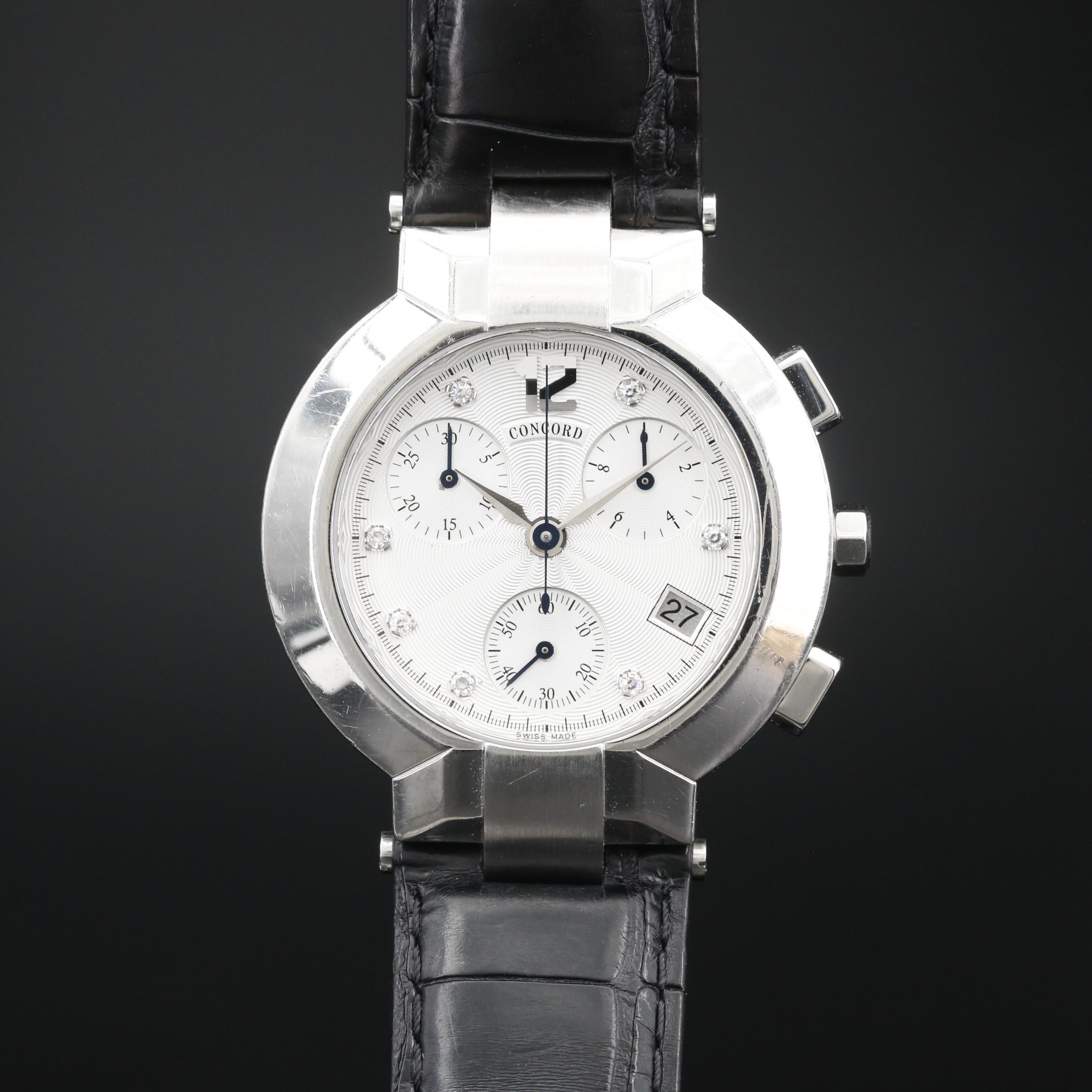 Concord "La Scala" Chronograph Diamond and Stainless Steel Quartz Watch