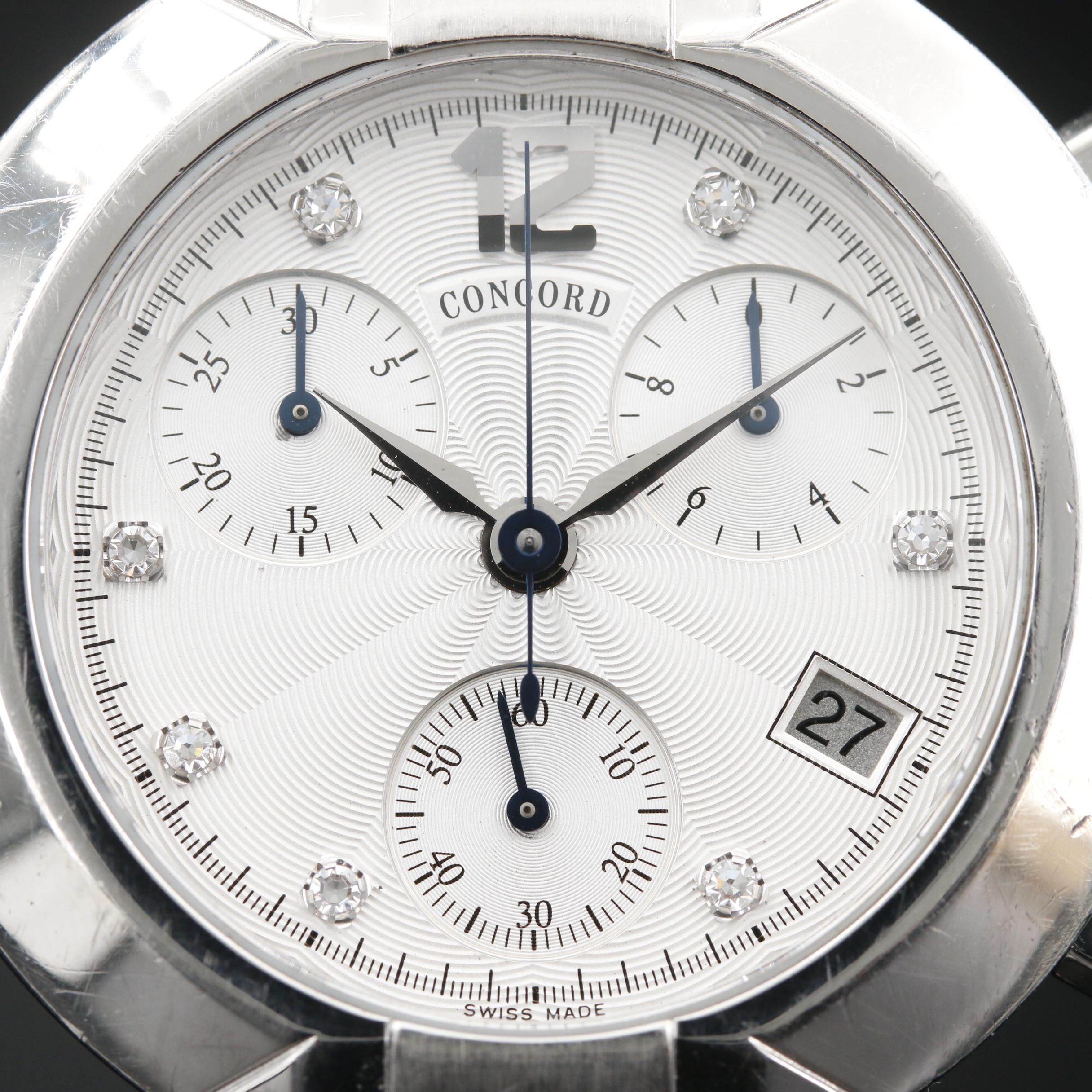 Concord "La Scala" Chronograph Diamond and Stainless Steel Quartz Watch