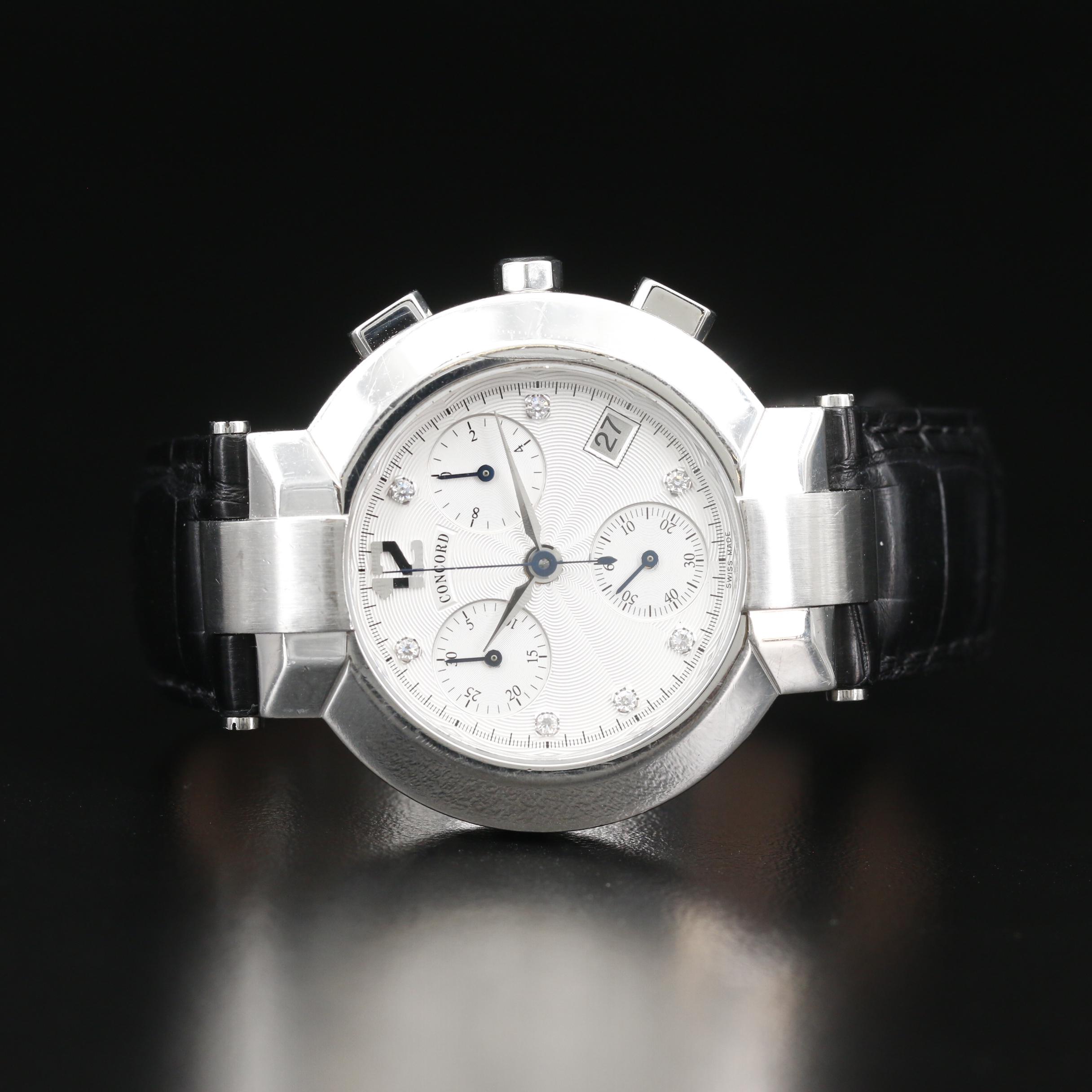 Concord "La Scala" Chronograph Diamond and Stainless Steel Quartz Watch