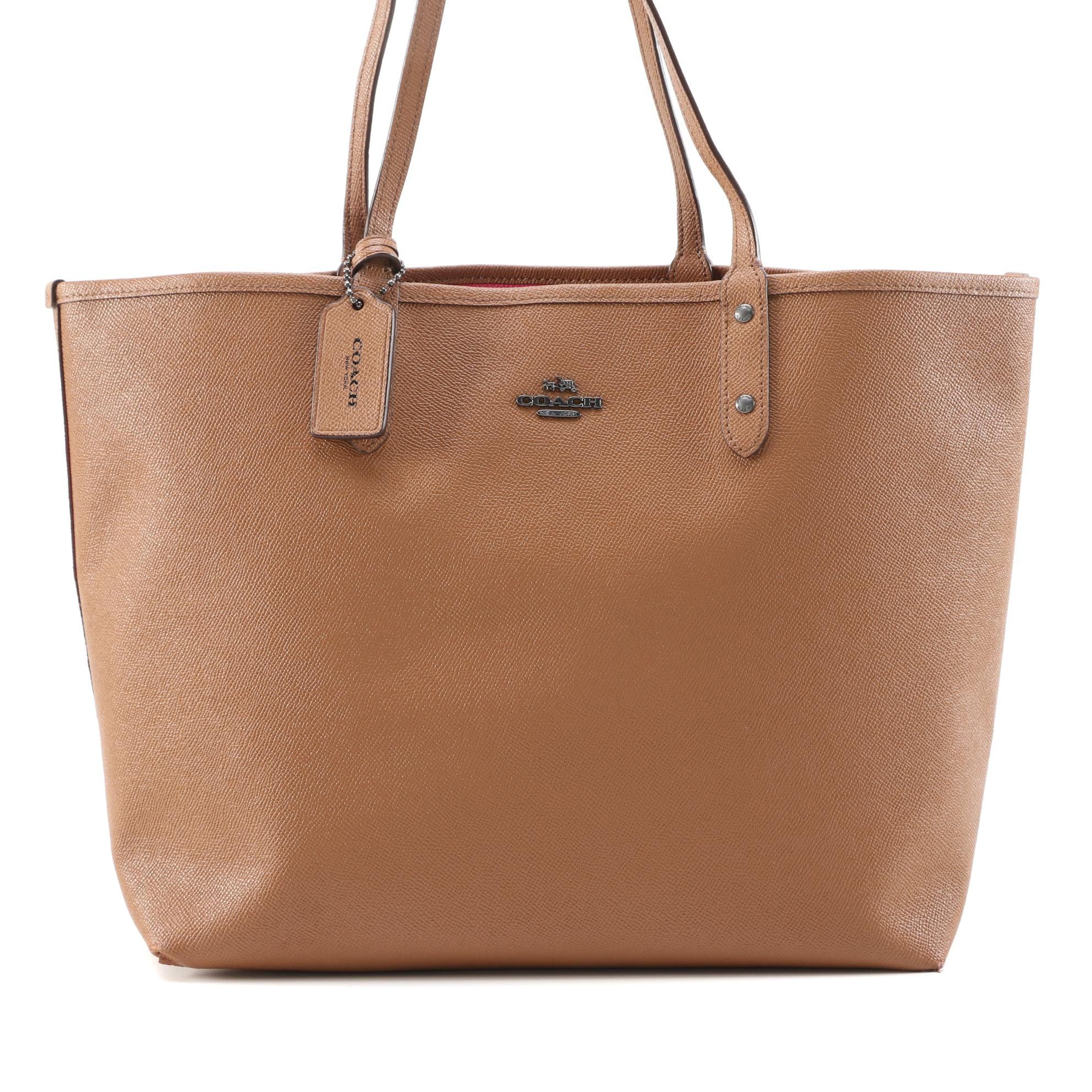 Coach Reversible City Tote with Accessories Pouch in Beige and Pink