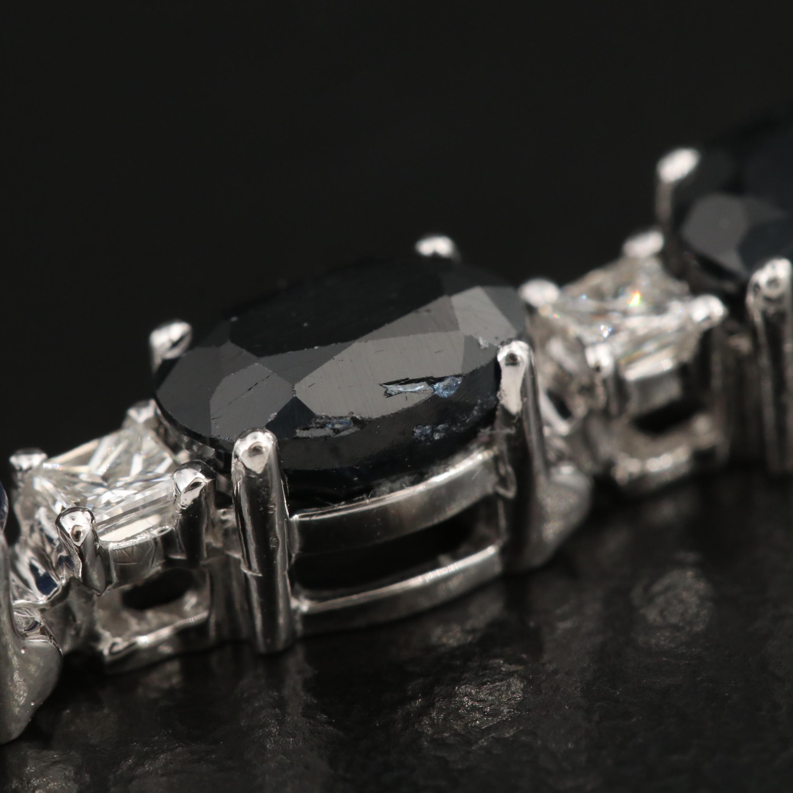 14K 18.23 CTW Sapphire and 1.40 CTW Diamond Line Bracelet