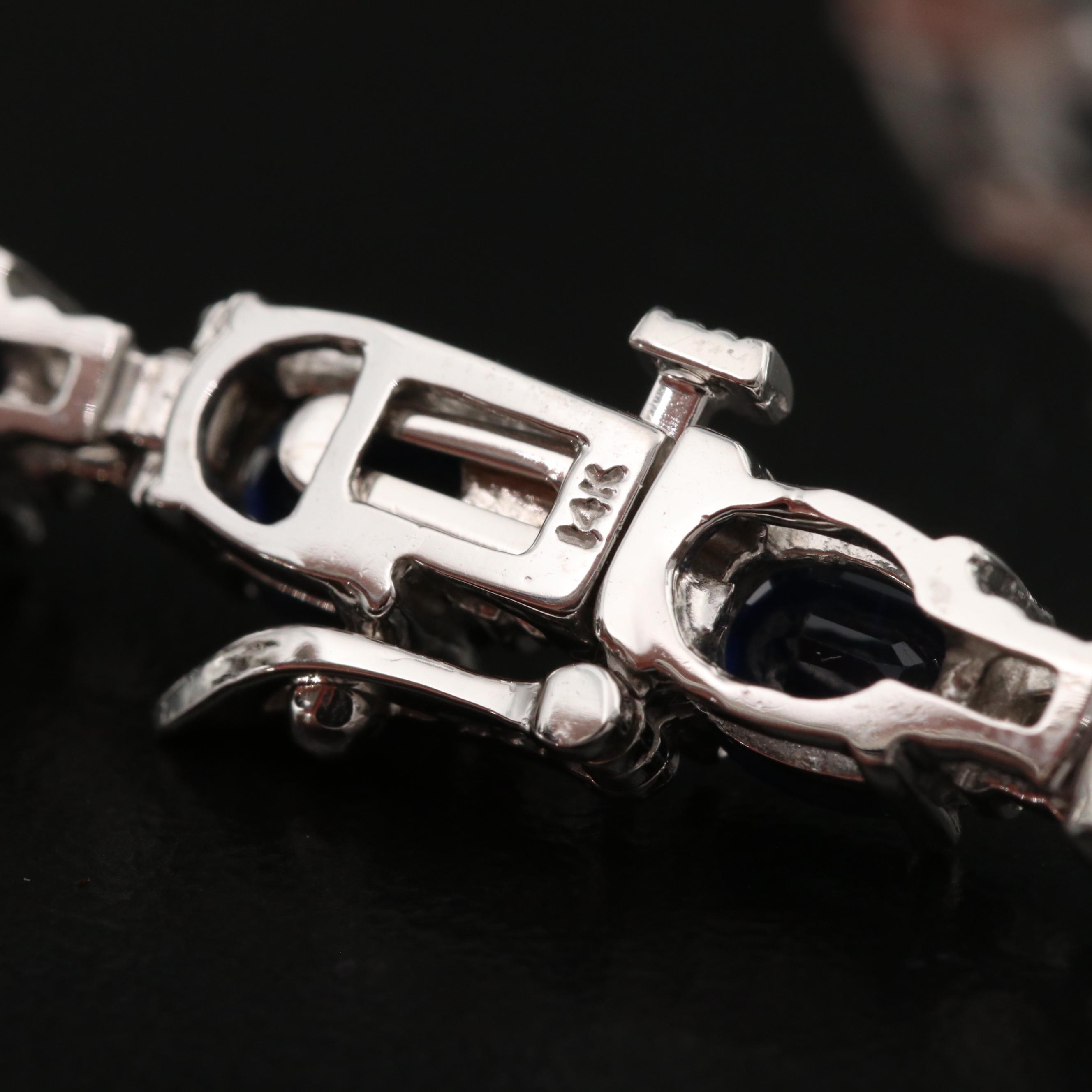 14K 18.23 CTW Sapphire and 1.40 CTW Diamond Line Bracelet