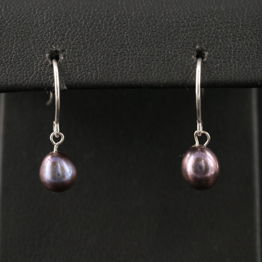 Sterling Silver Pearl Dangle Earrings