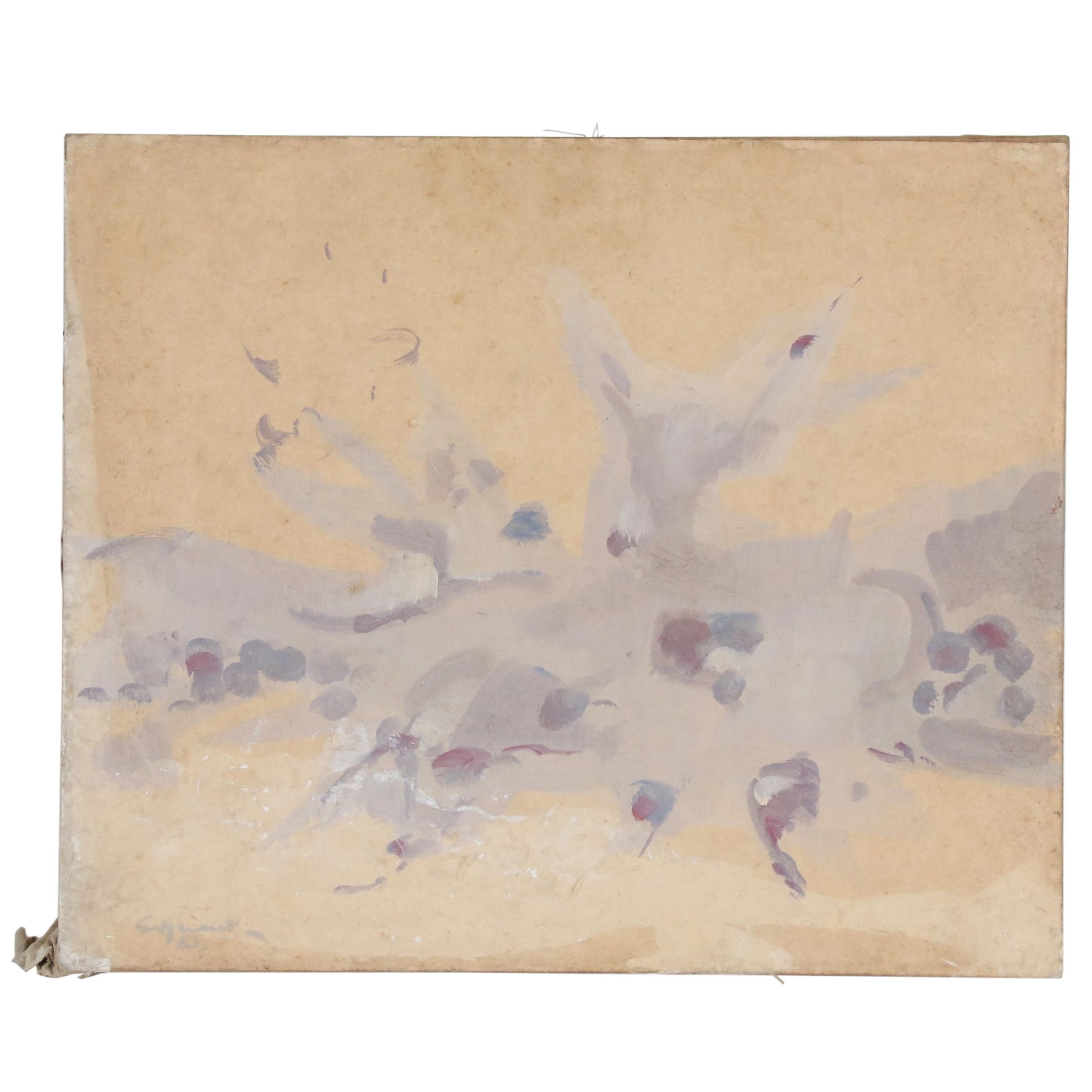 Nuno Siqueira Abstract Watercolor Painting, 1961