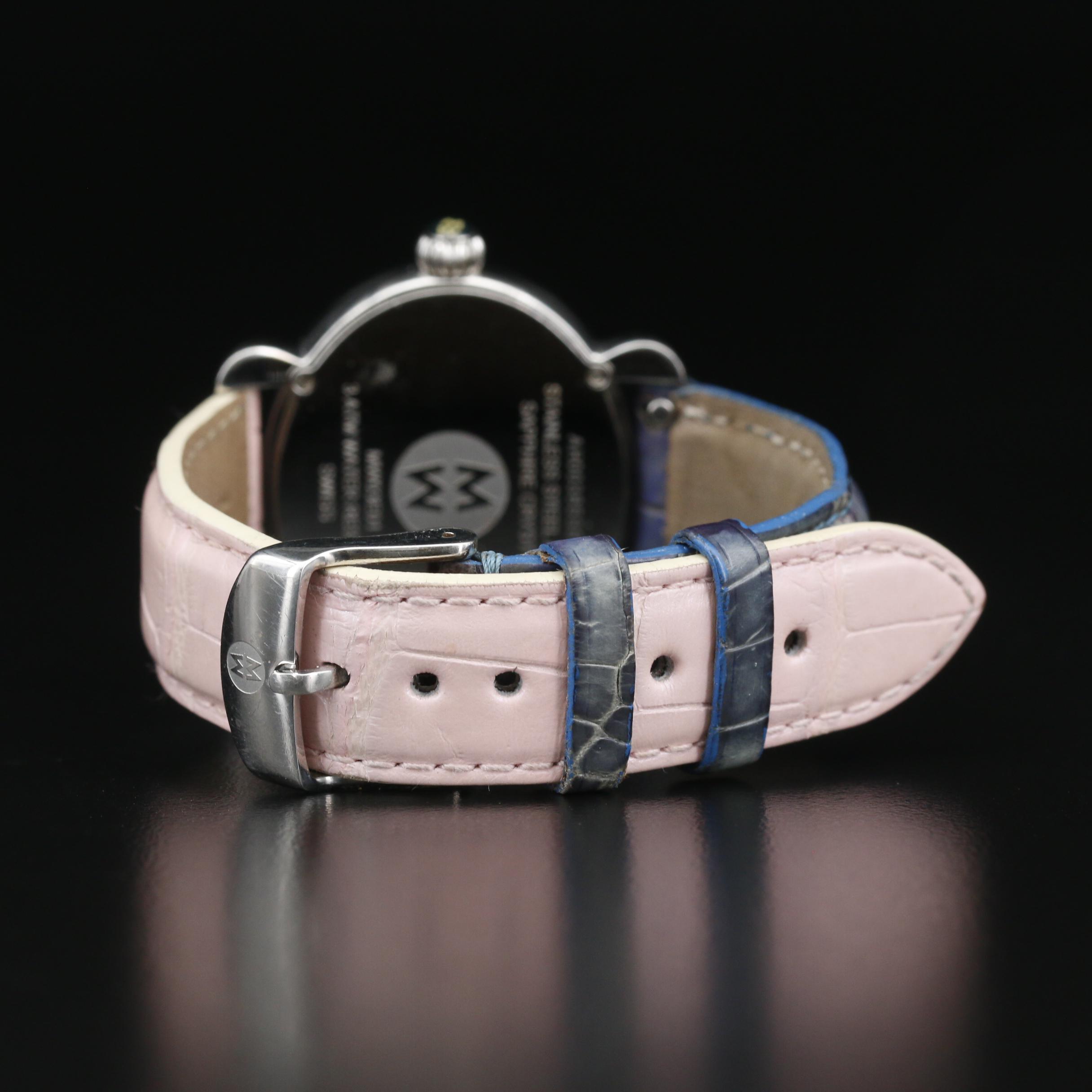 Michele "CSX Blue" Diamonds and Stainless Steel Watch