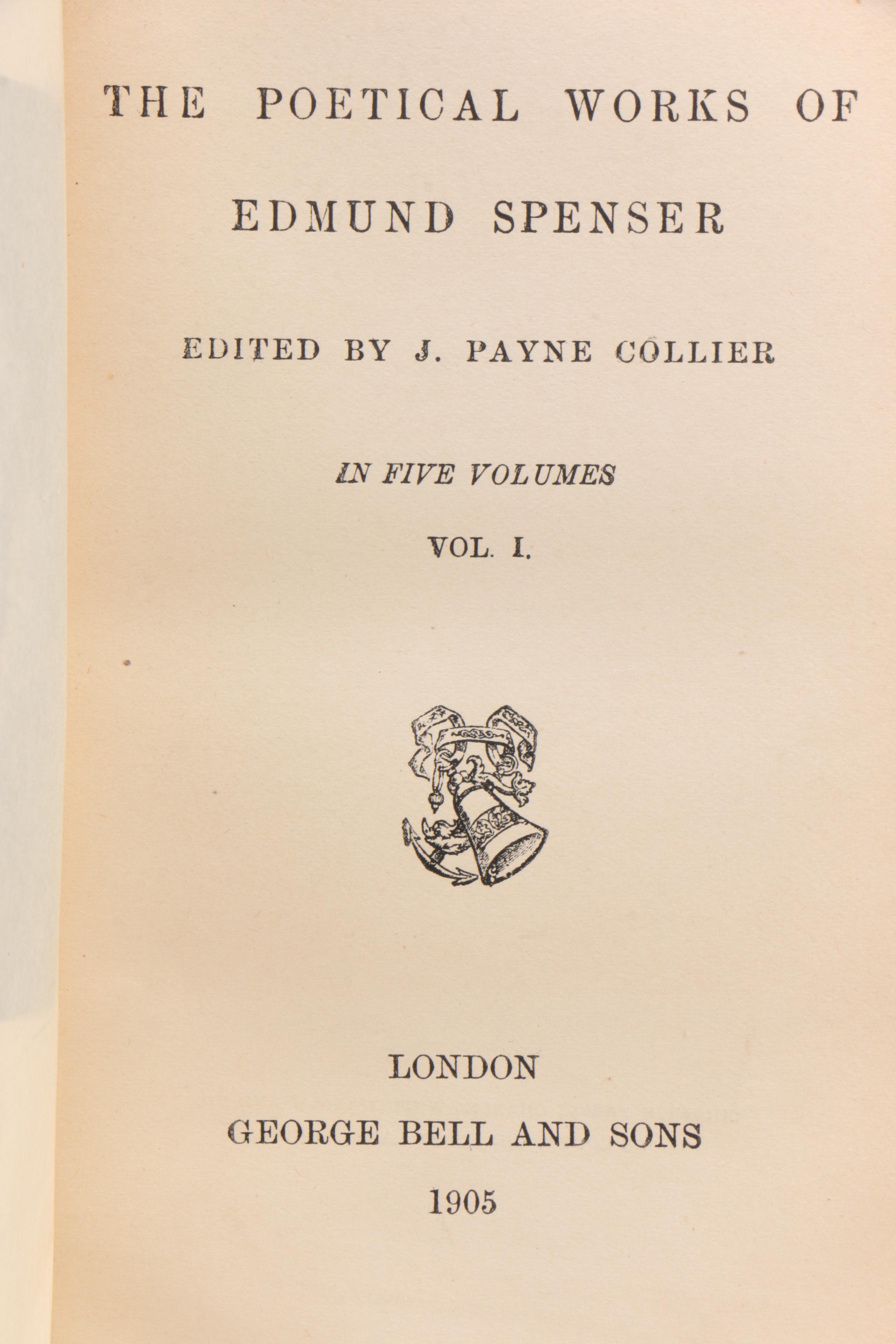 "The Poetical Works of Edmund Spenser" Aldine Edition Complete Set, 1905