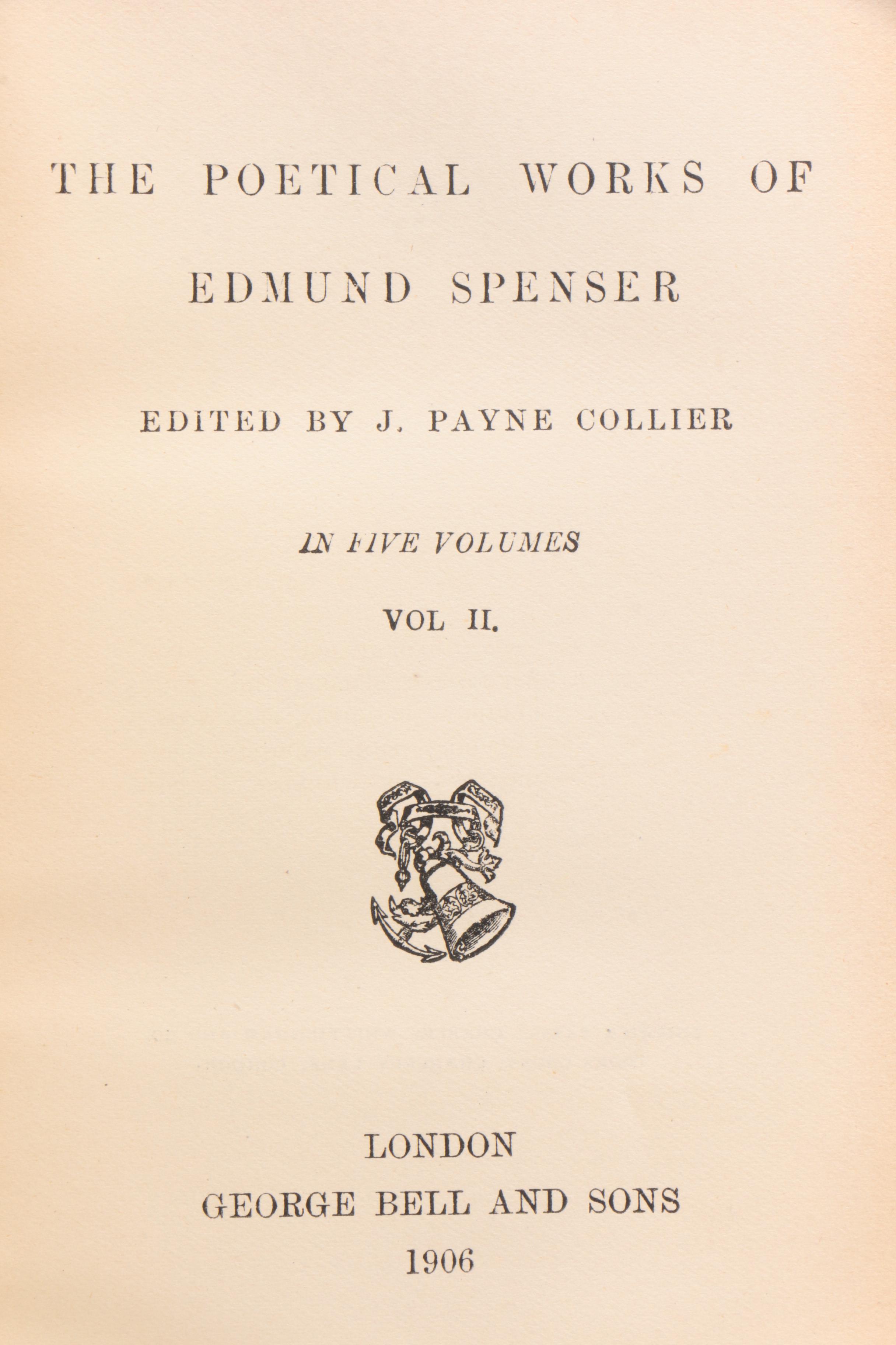 "The Poetical Works of Edmund Spenser" Aldine Edition Complete Set, 1905