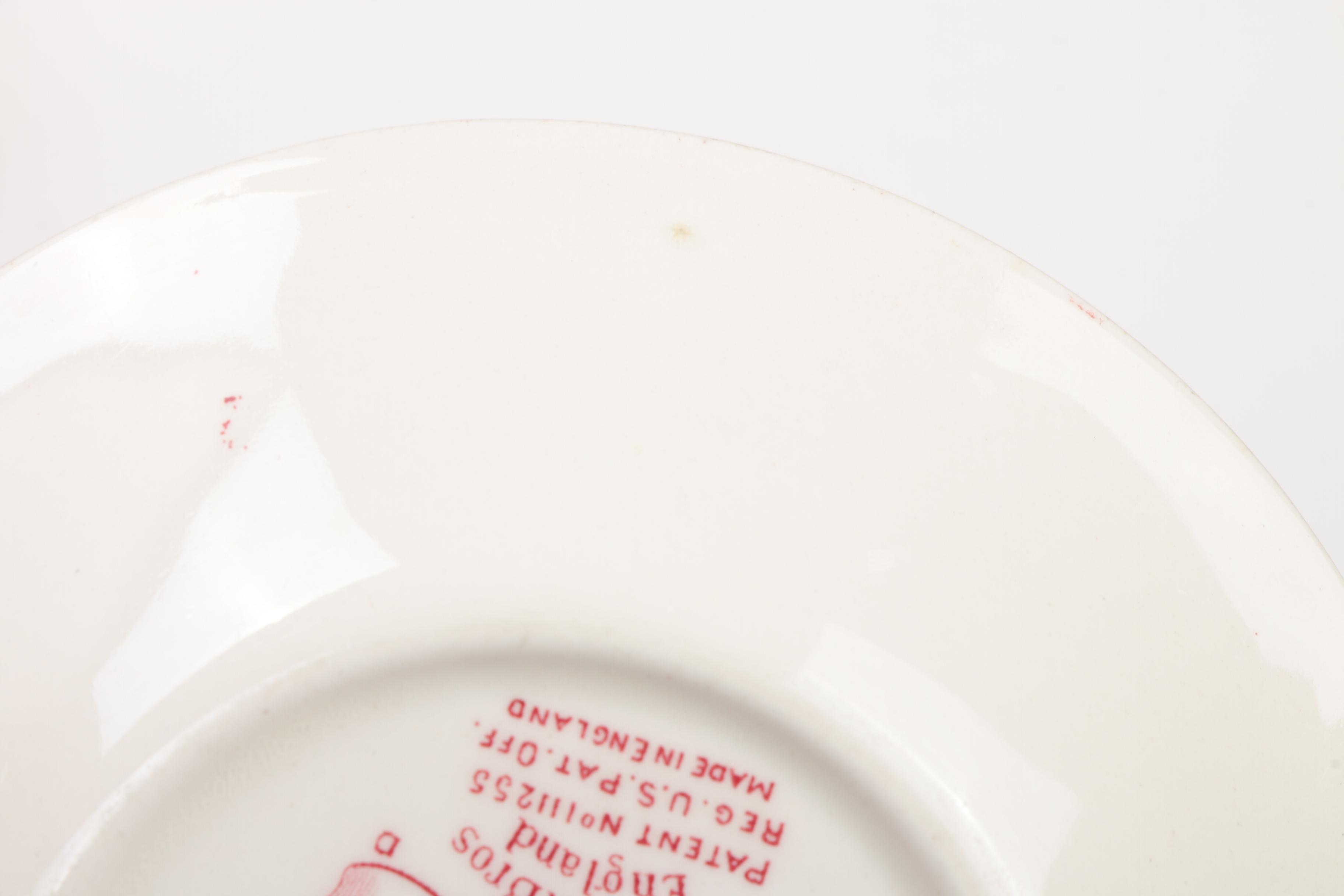 Johnson Bros "Historic America" Pink Transferware Dinnerware, Mid-20th Century