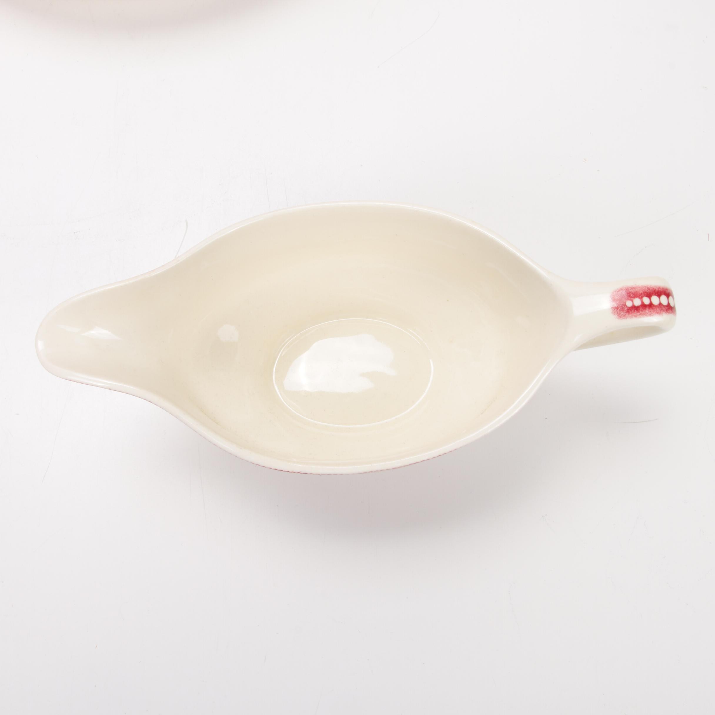 Johnson Bros "Historic America" Pink Transferware Dinnerware, Mid-20th Century