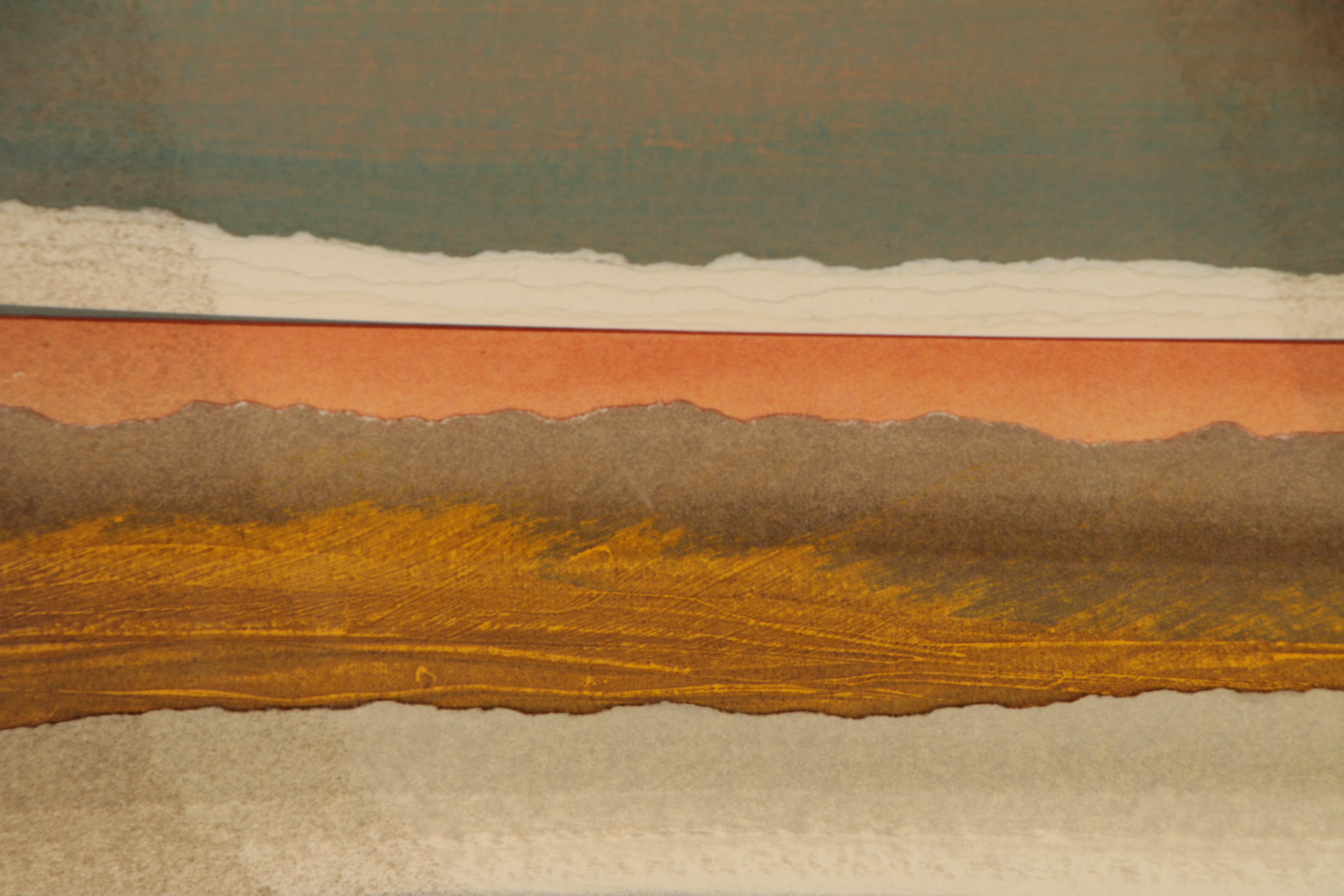 George Kunkel Abstract Acrylic Collage "Sunlit Field", 1982