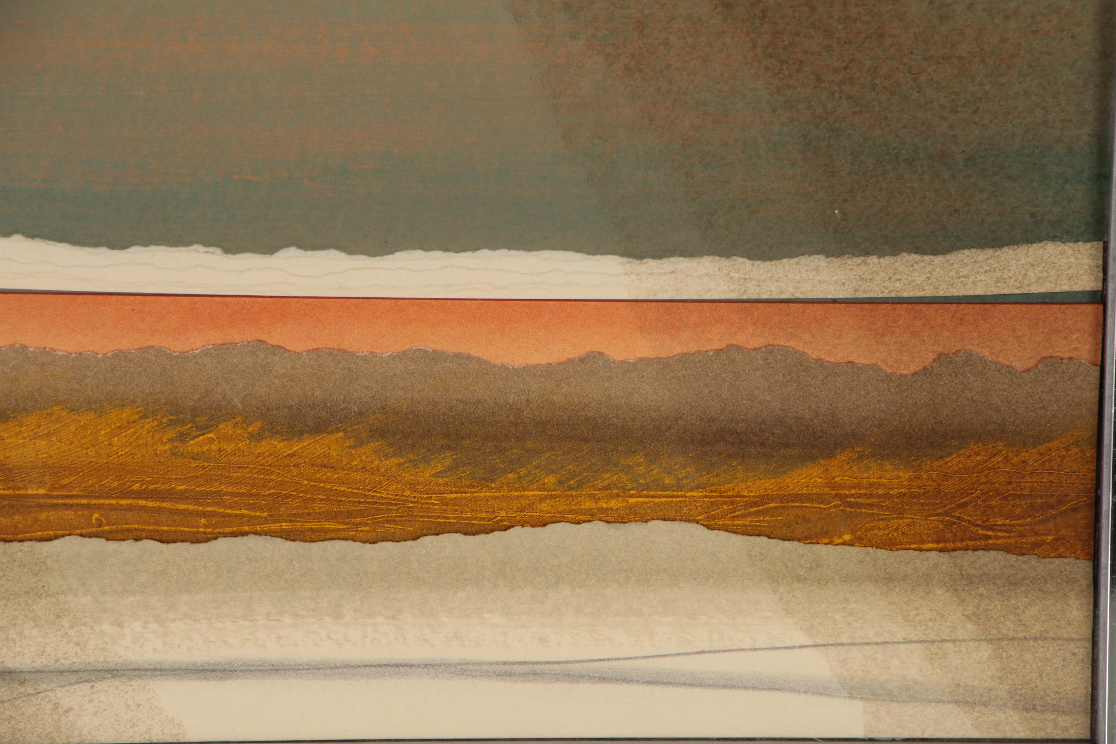 George Kunkel Abstract Acrylic Collage "Sunlit Field", 1982