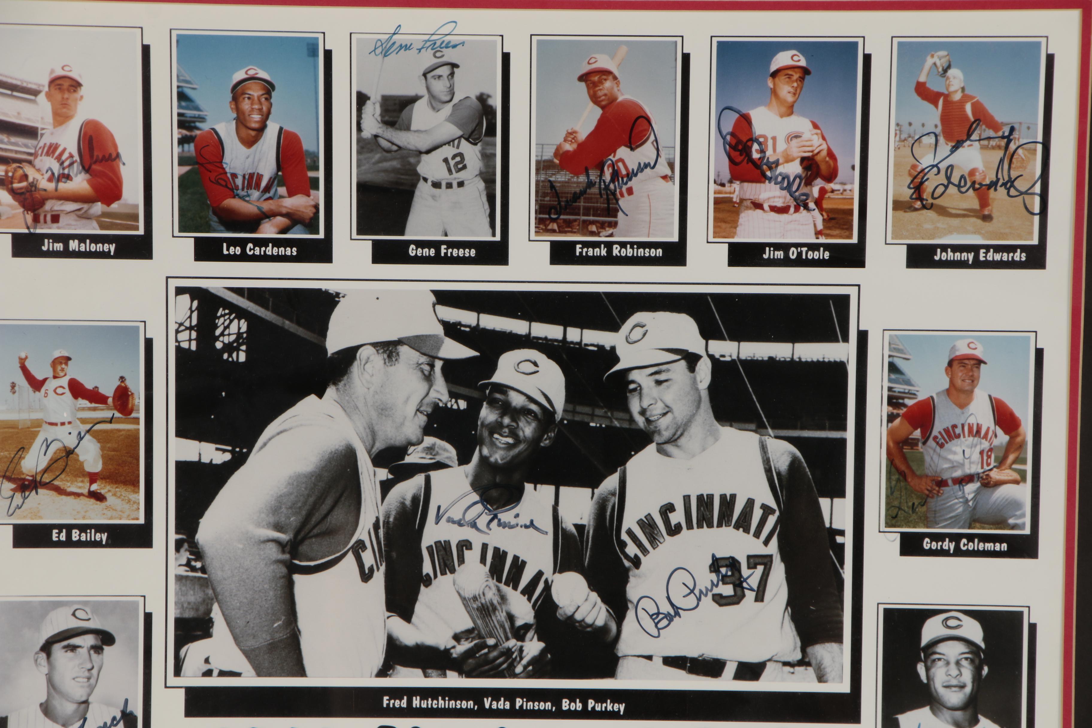 1961 Cincinnati Reds Players Signed Framed Photo Print