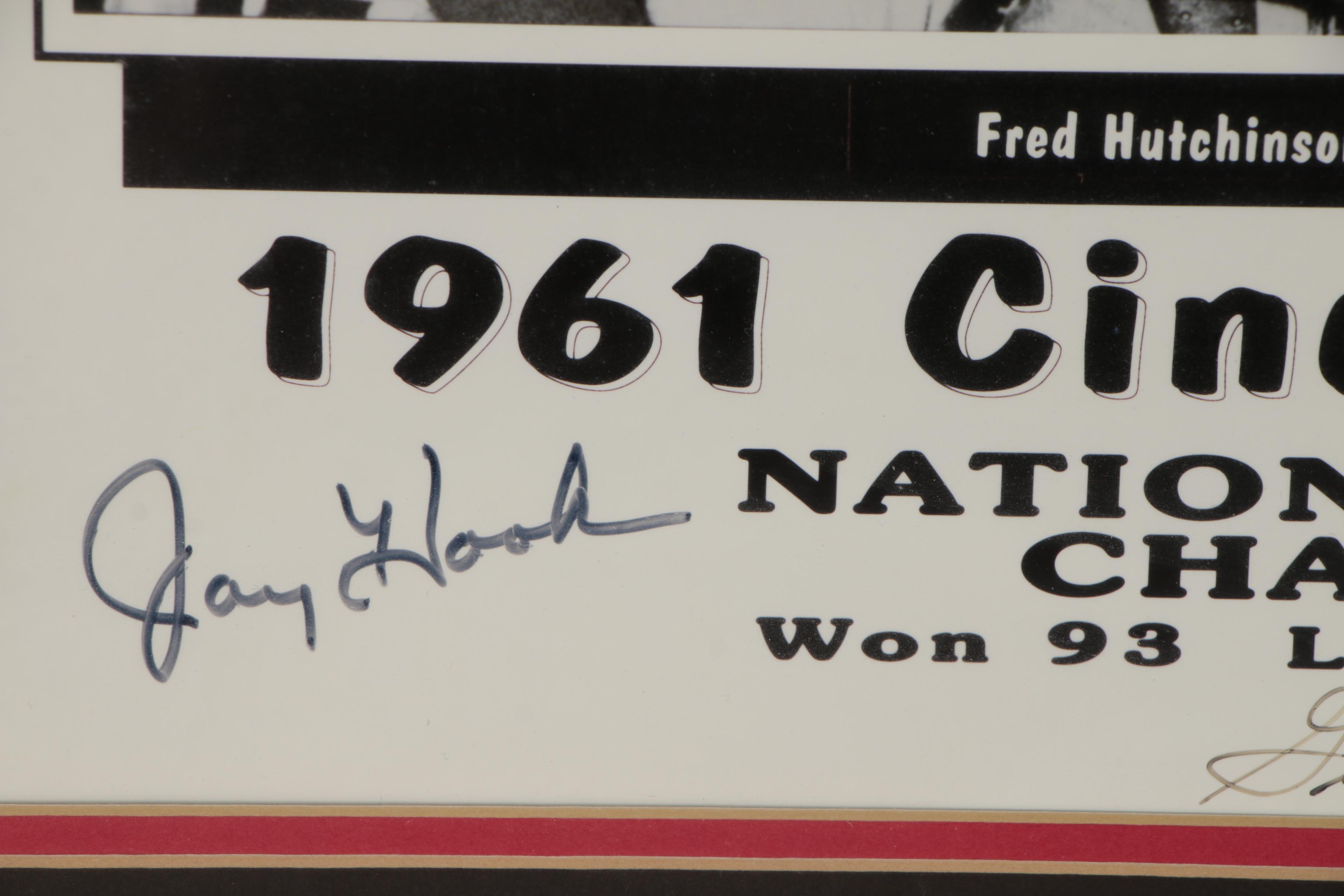 1961 Cincinnati Reds Players Signed Framed Photo Print