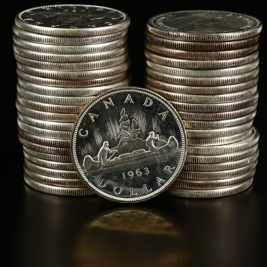 Uncirculated Canadian Silver Dollars, 1963-1967