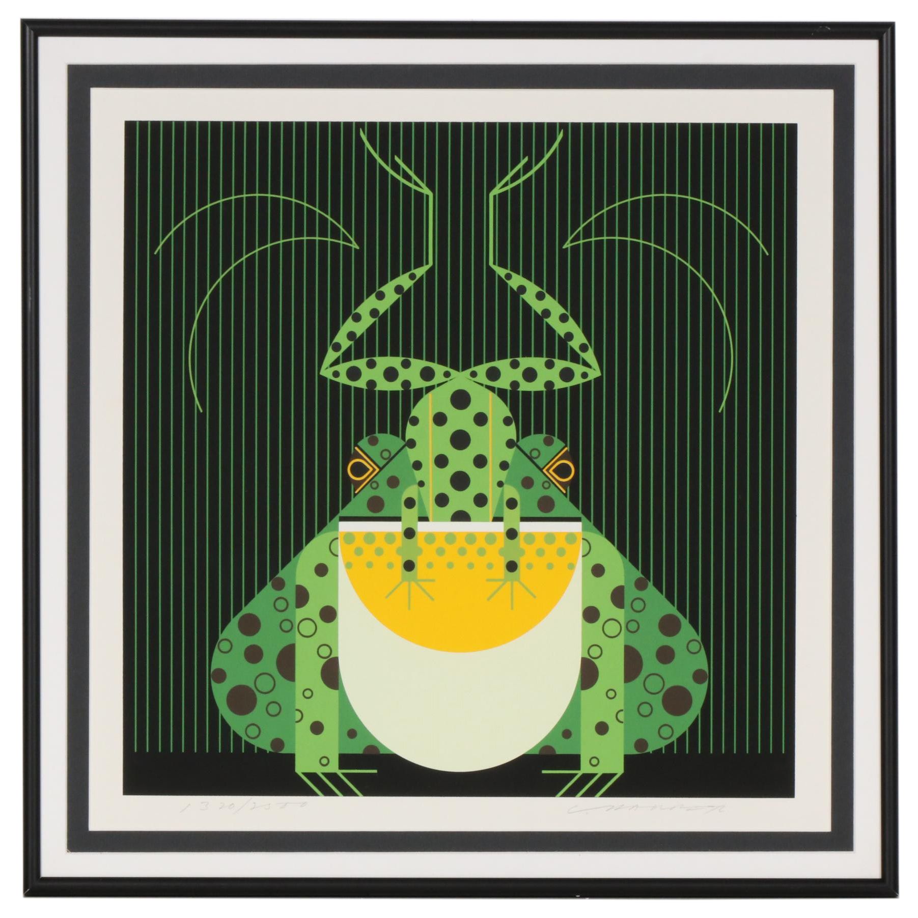 Charley Harper Serigraph "Frog Eat Frog", circa 1977