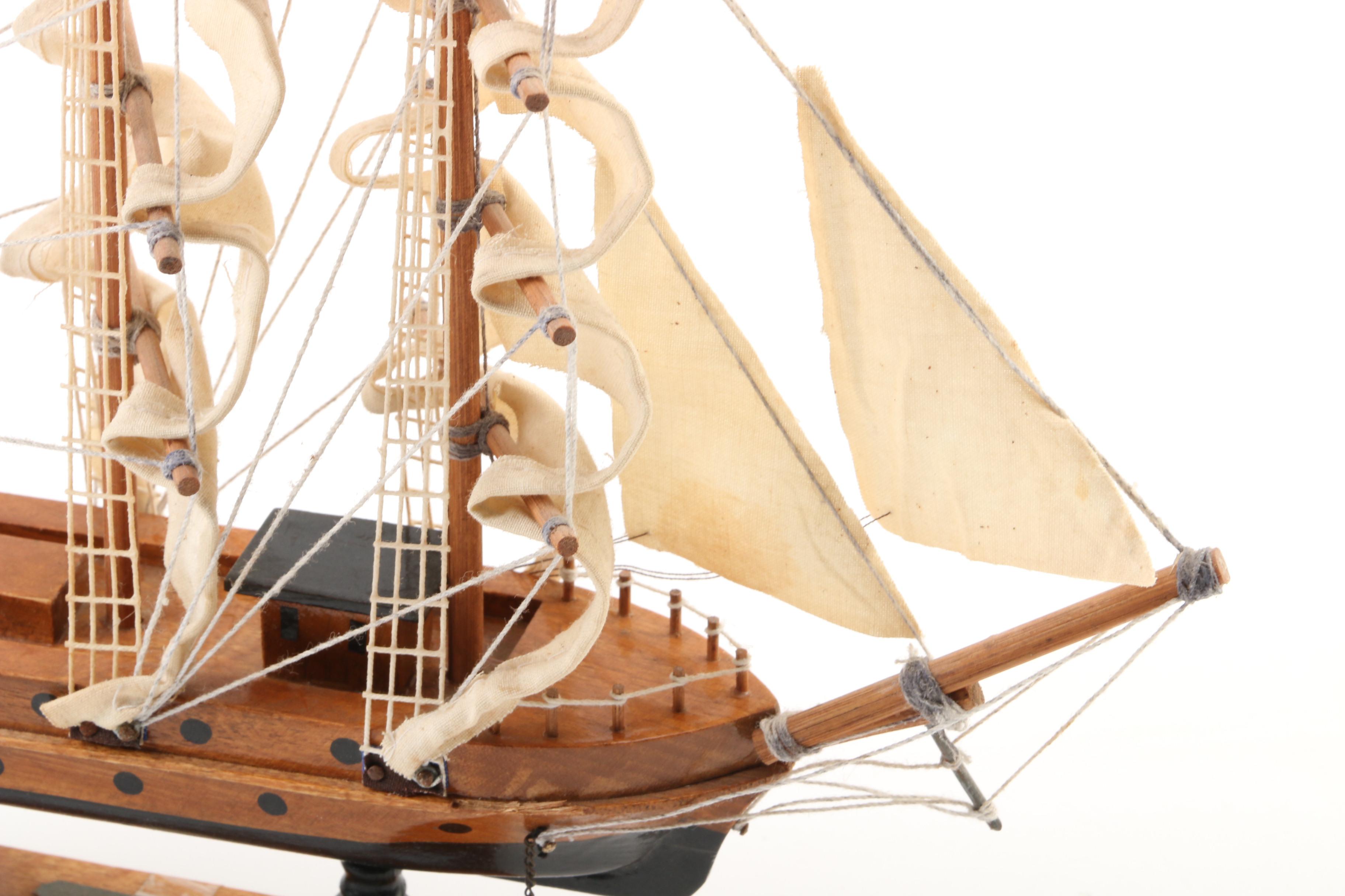 Wooden Barque Model Sail Ship