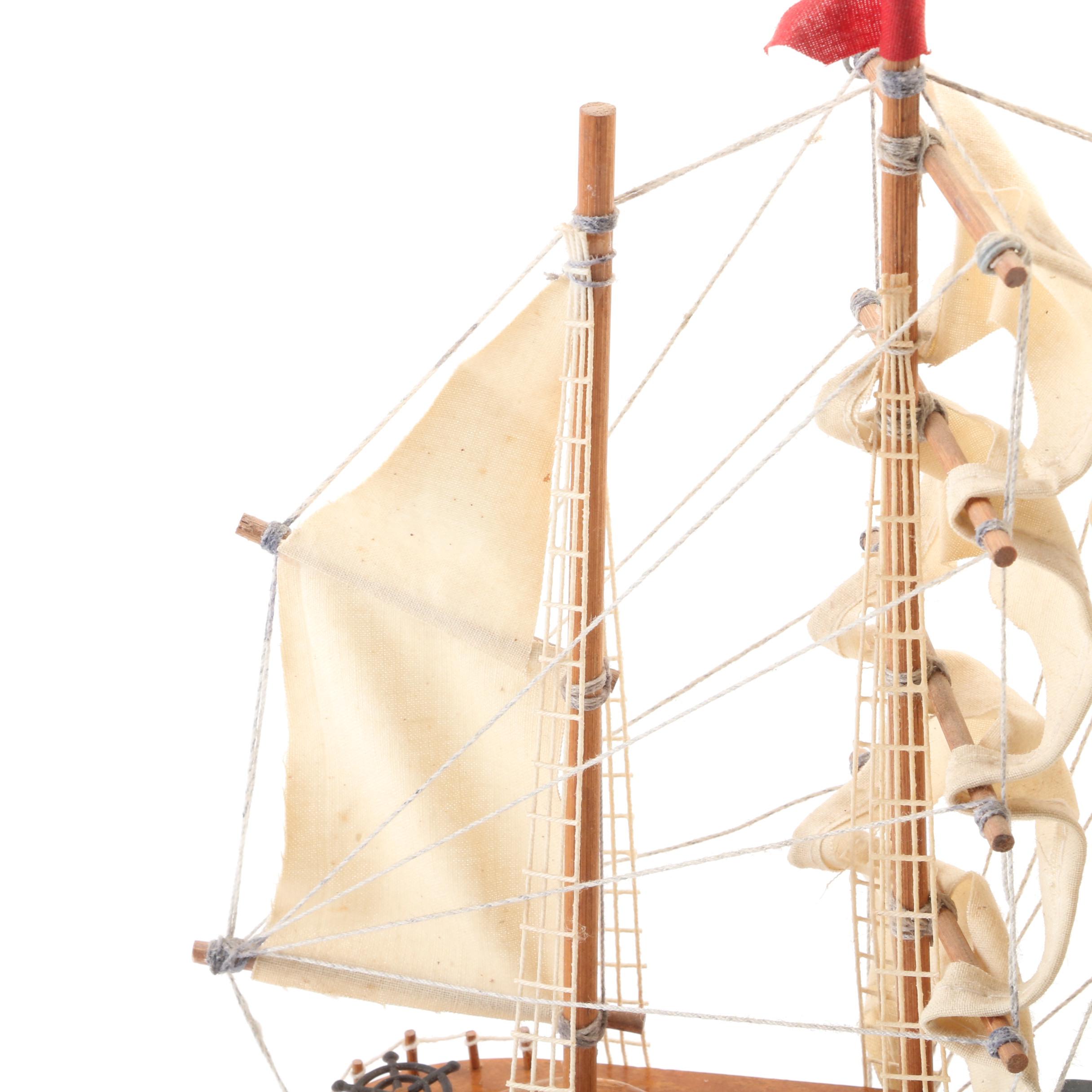 Wooden Barque Model Sail Ship