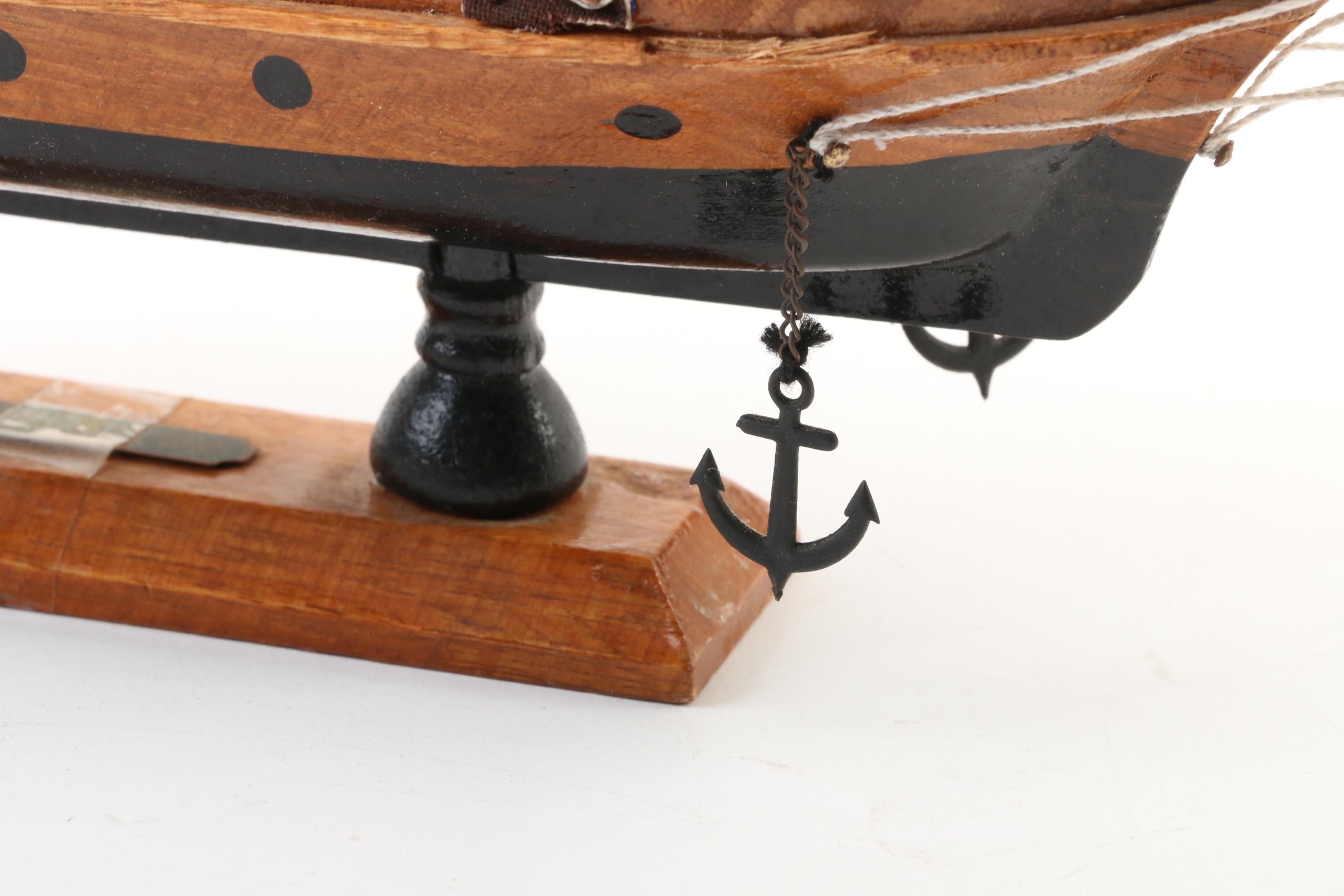 Wooden Barque Model Sail Ship