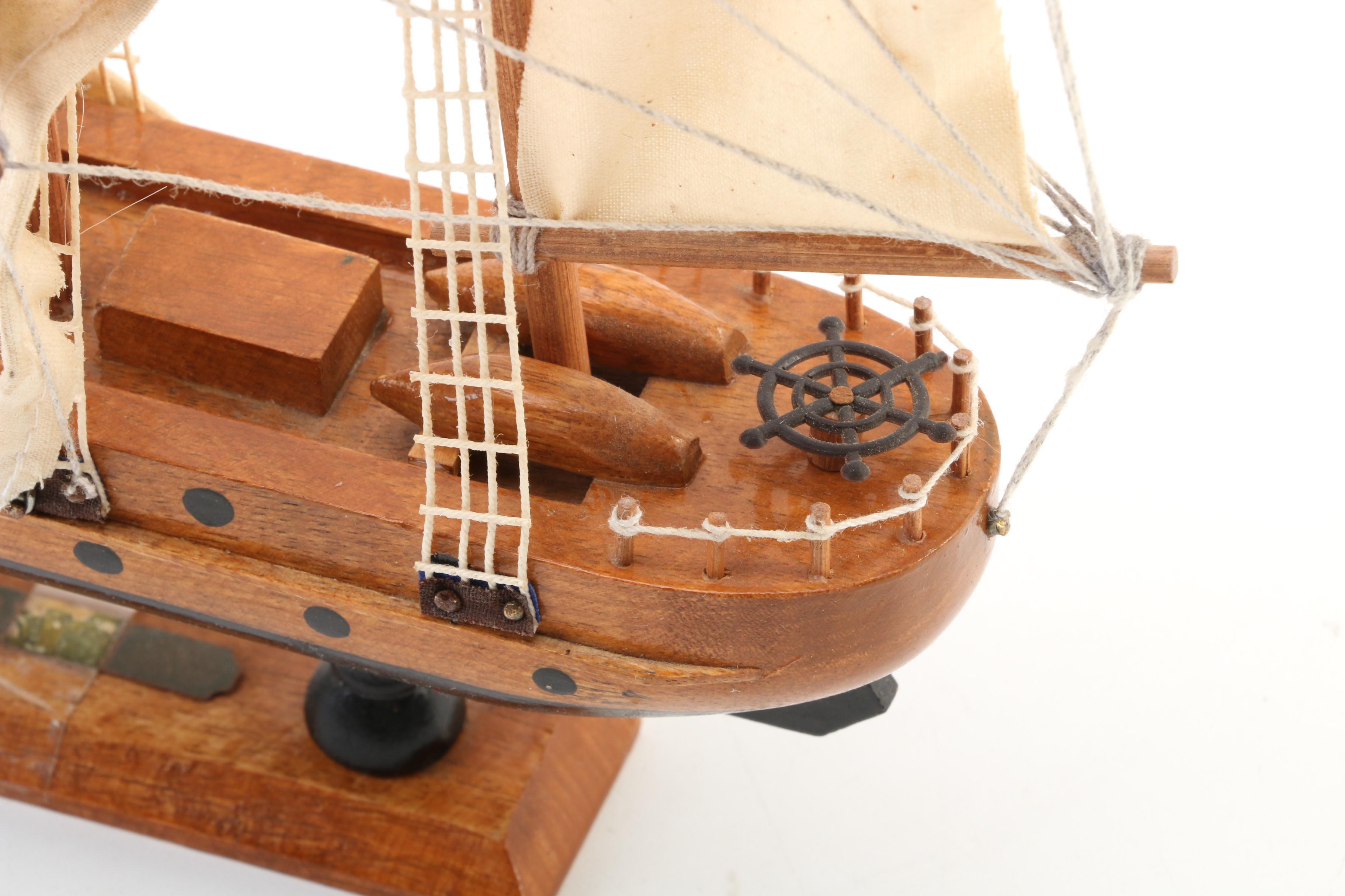 Wooden Barque Model Sail Ship