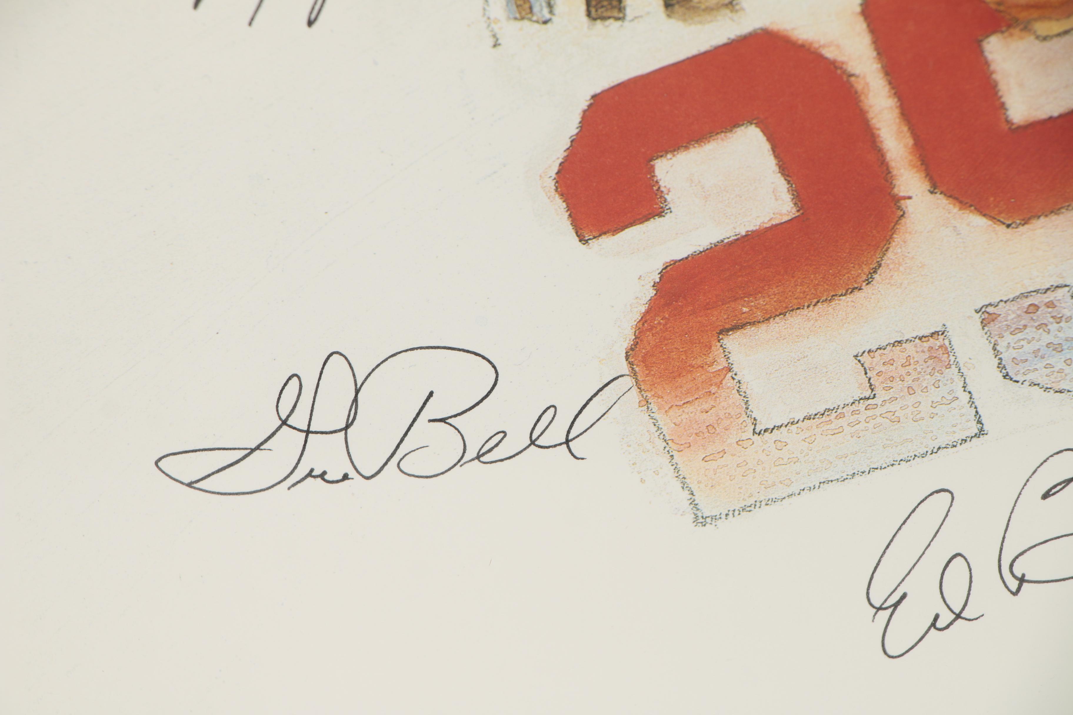 Decathlon Series Signed Print 1950s Cincinnati Reds Stars