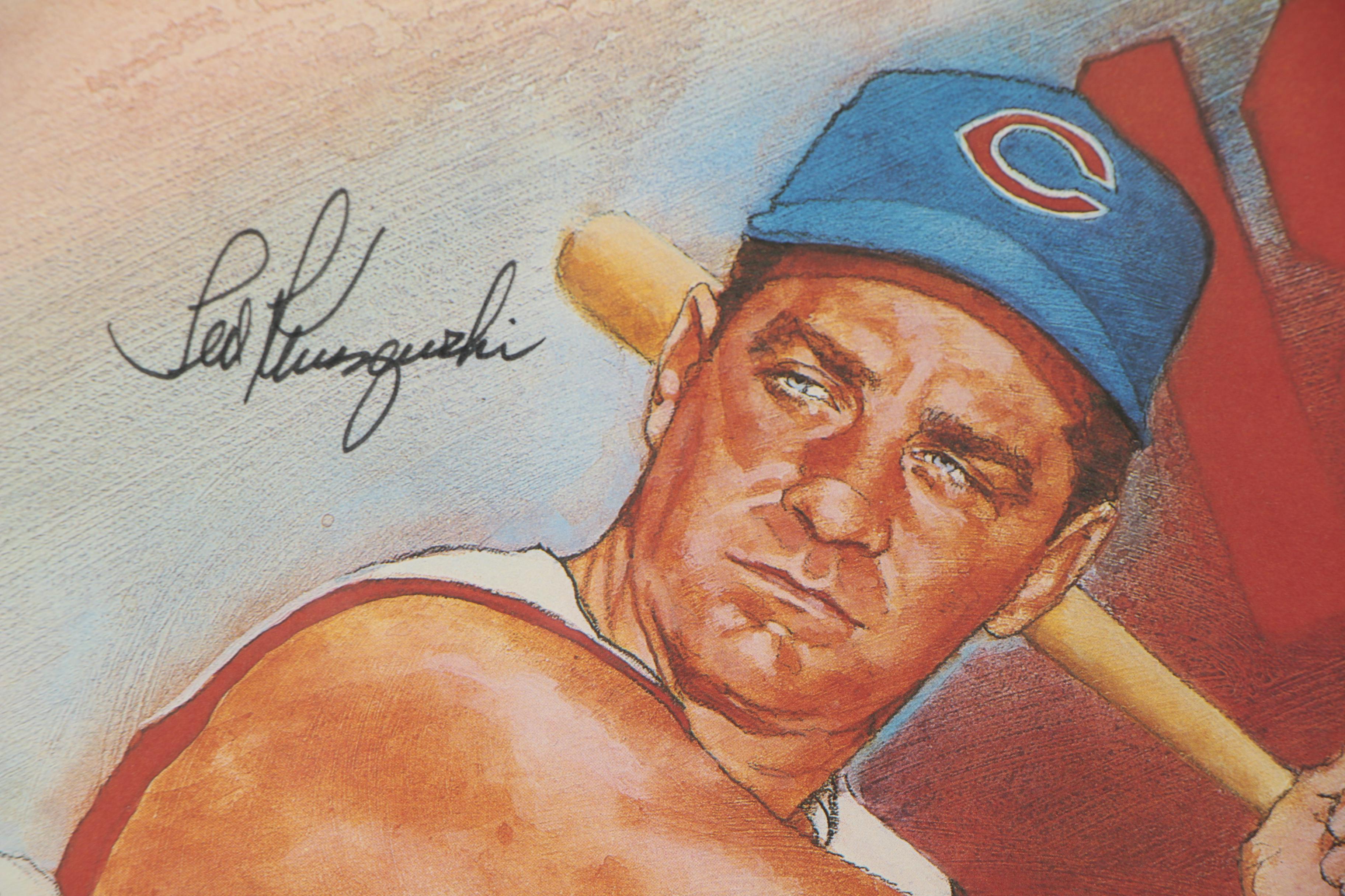 Decathlon Series Signed Print 1950s Cincinnati Reds Stars