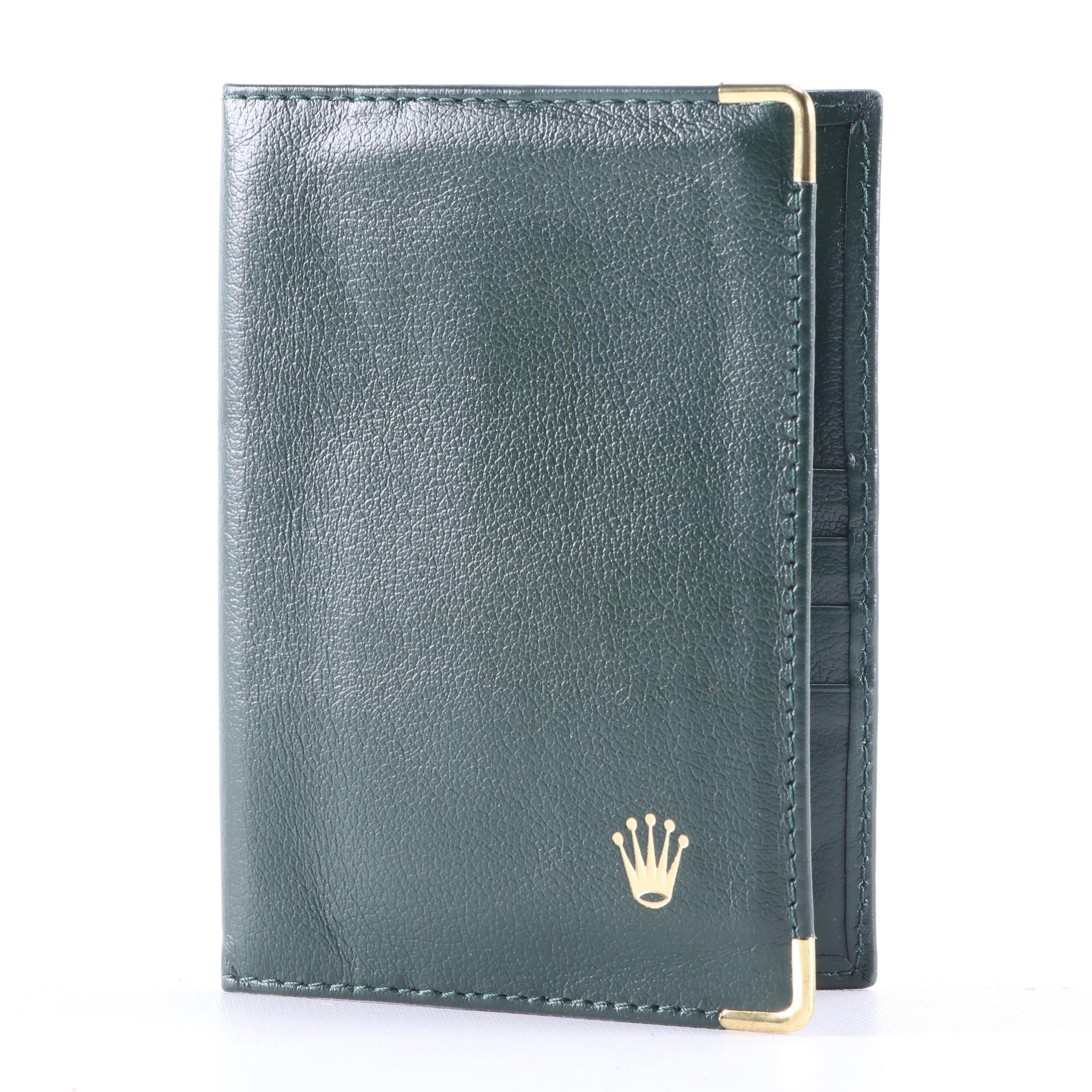 Rolex Green Leather Watch Document Holder