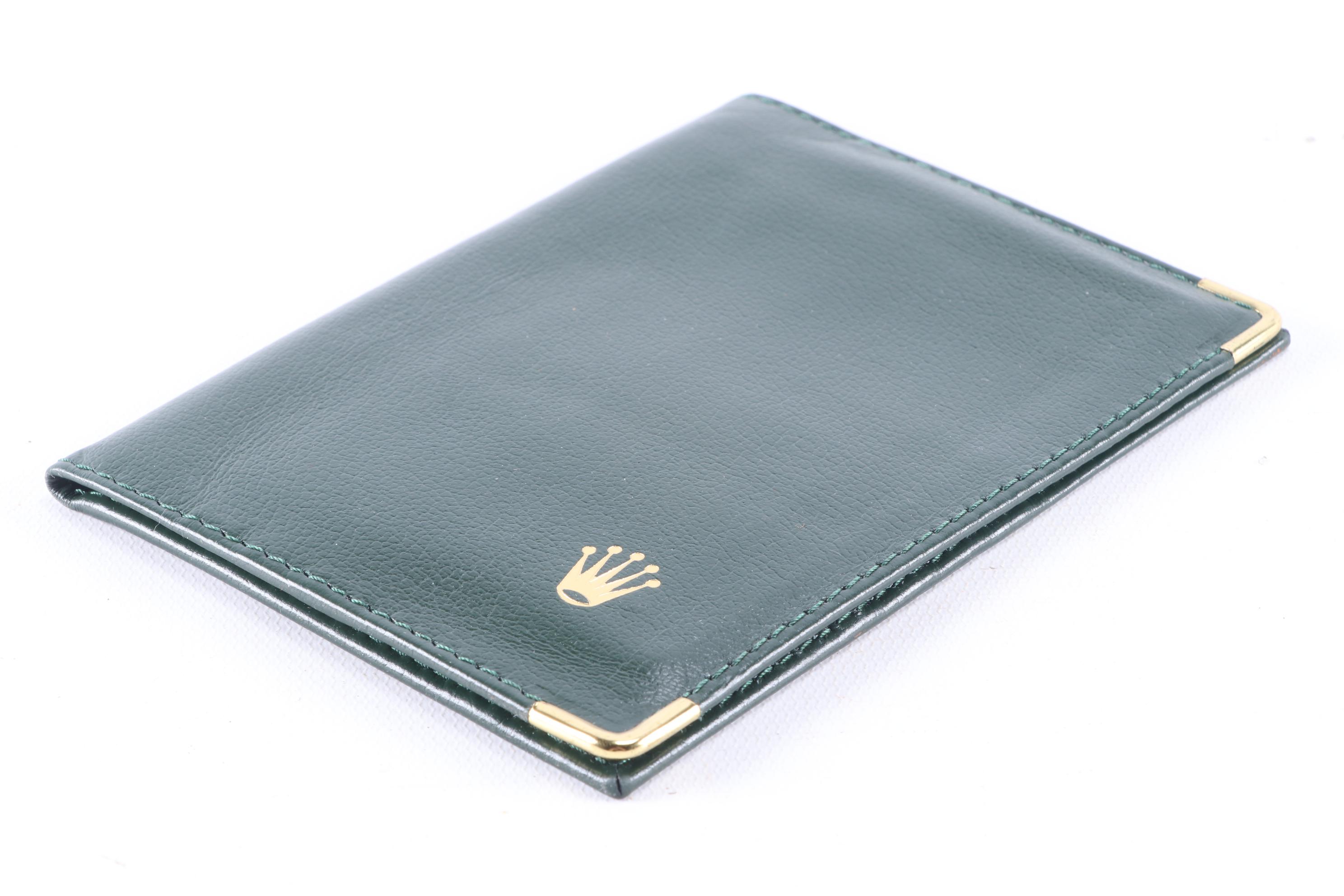 Rolex Green Leather Watch Document Holder