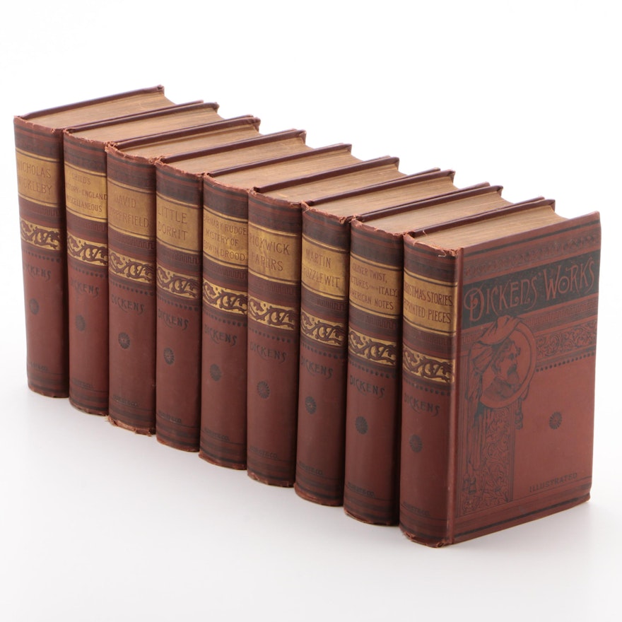 Illustrated "Dickens' Works" Partial Set, Late 19th Century