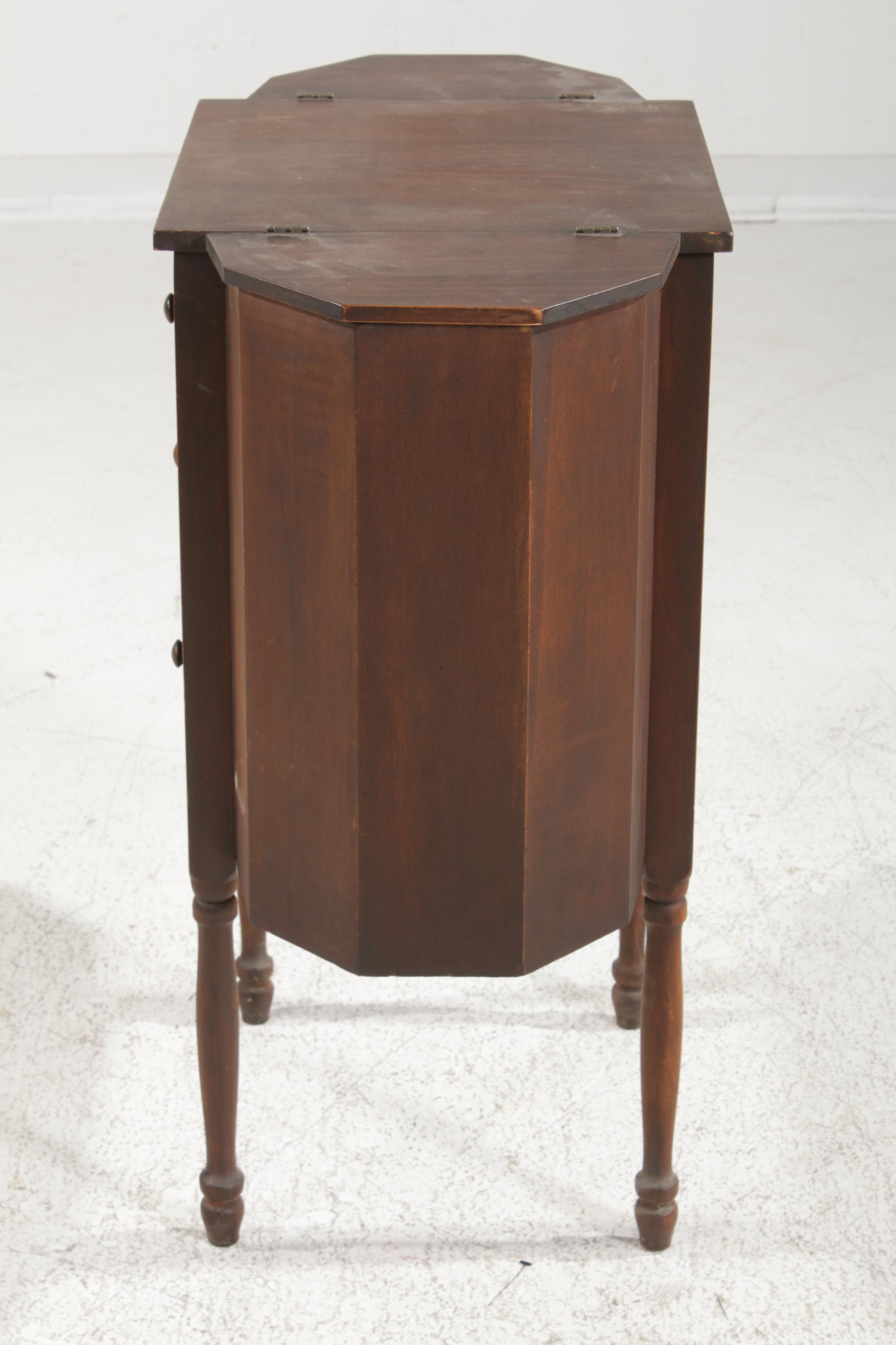 Federal Style "Martha Washington" Walnut Sewing Cabinet, Early 20th Century