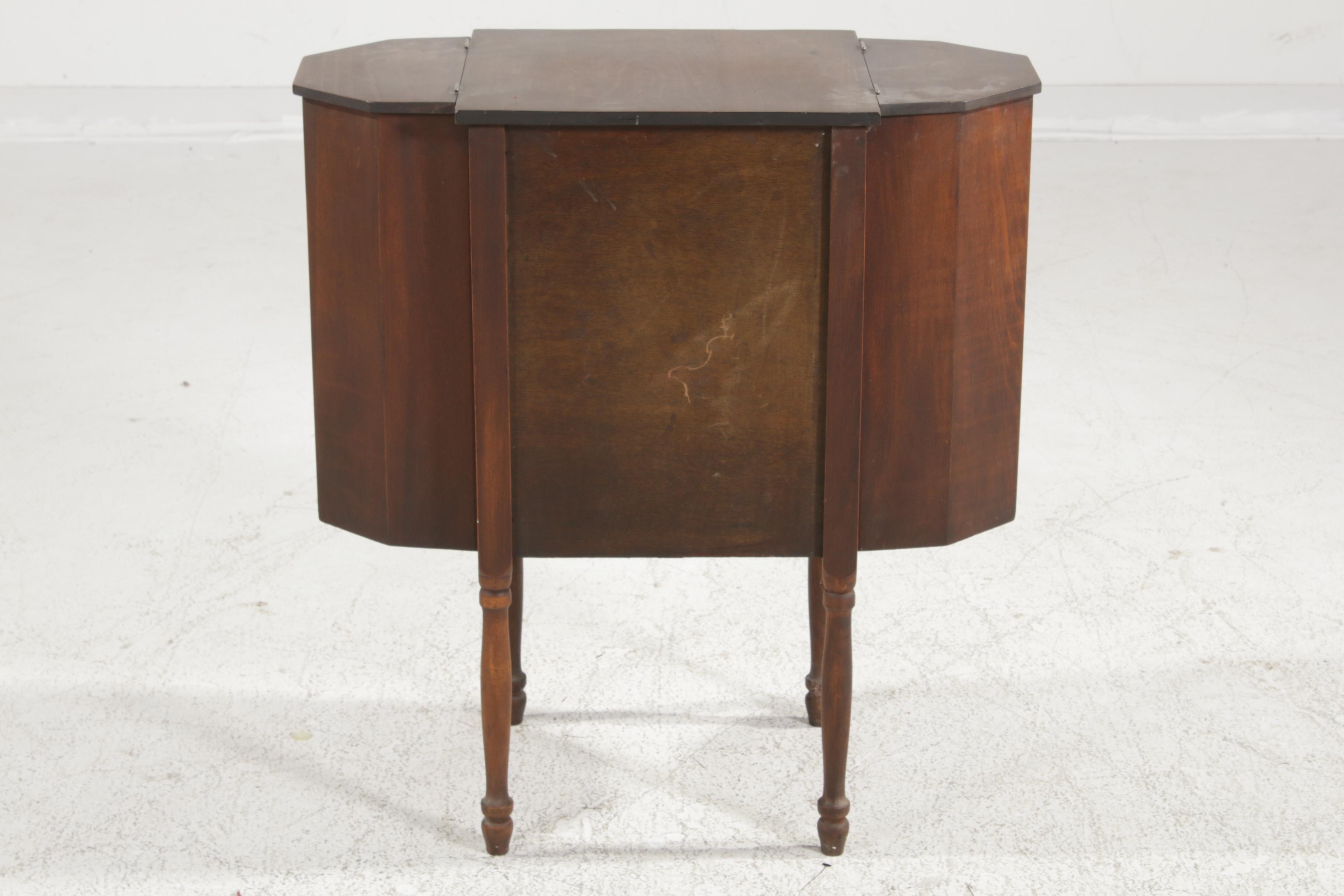 Federal Style "Martha Washington" Walnut Sewing Cabinet, Early 20th Century