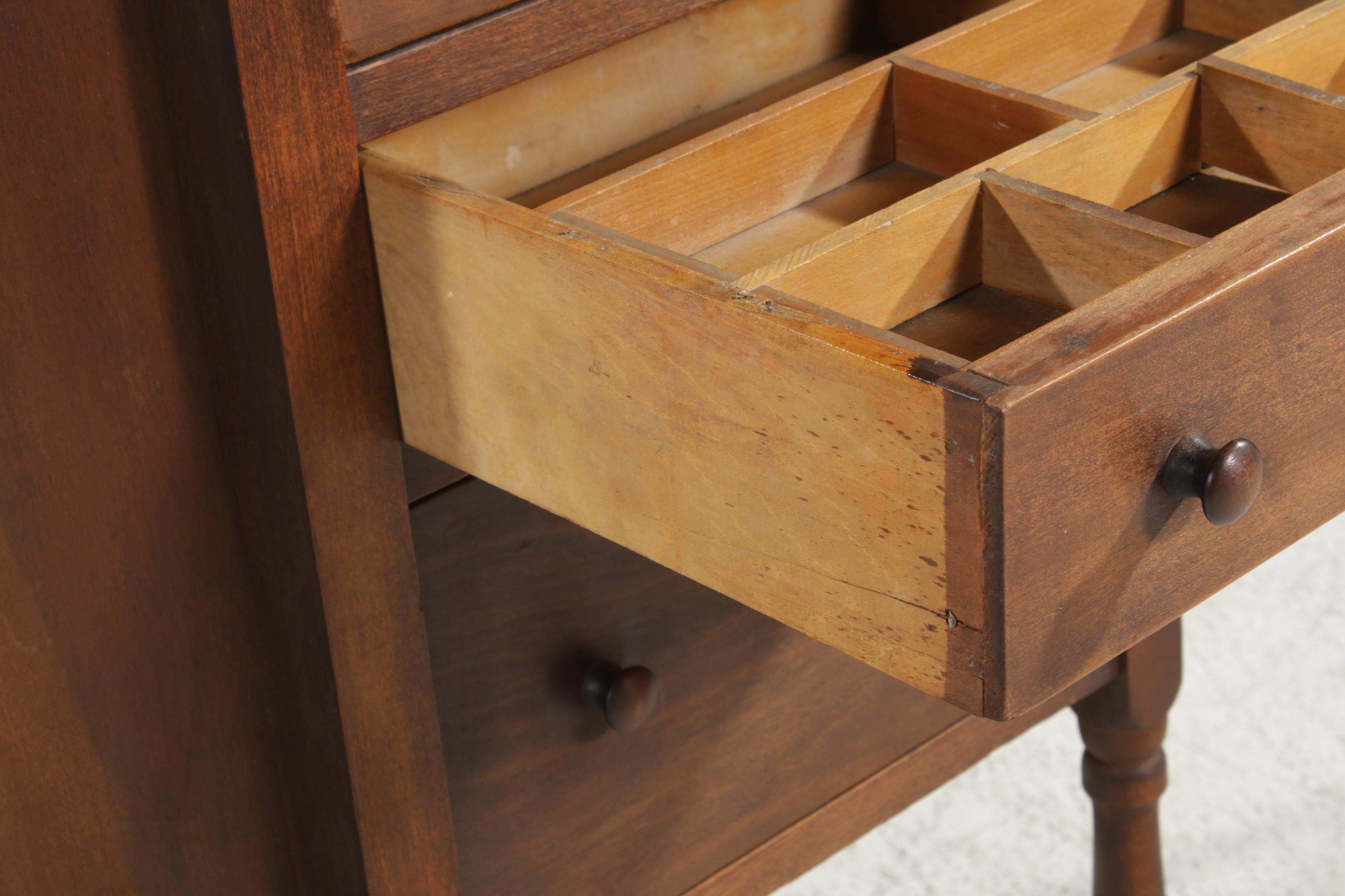 Federal Style "Martha Washington" Walnut Sewing Cabinet, Early 20th Century