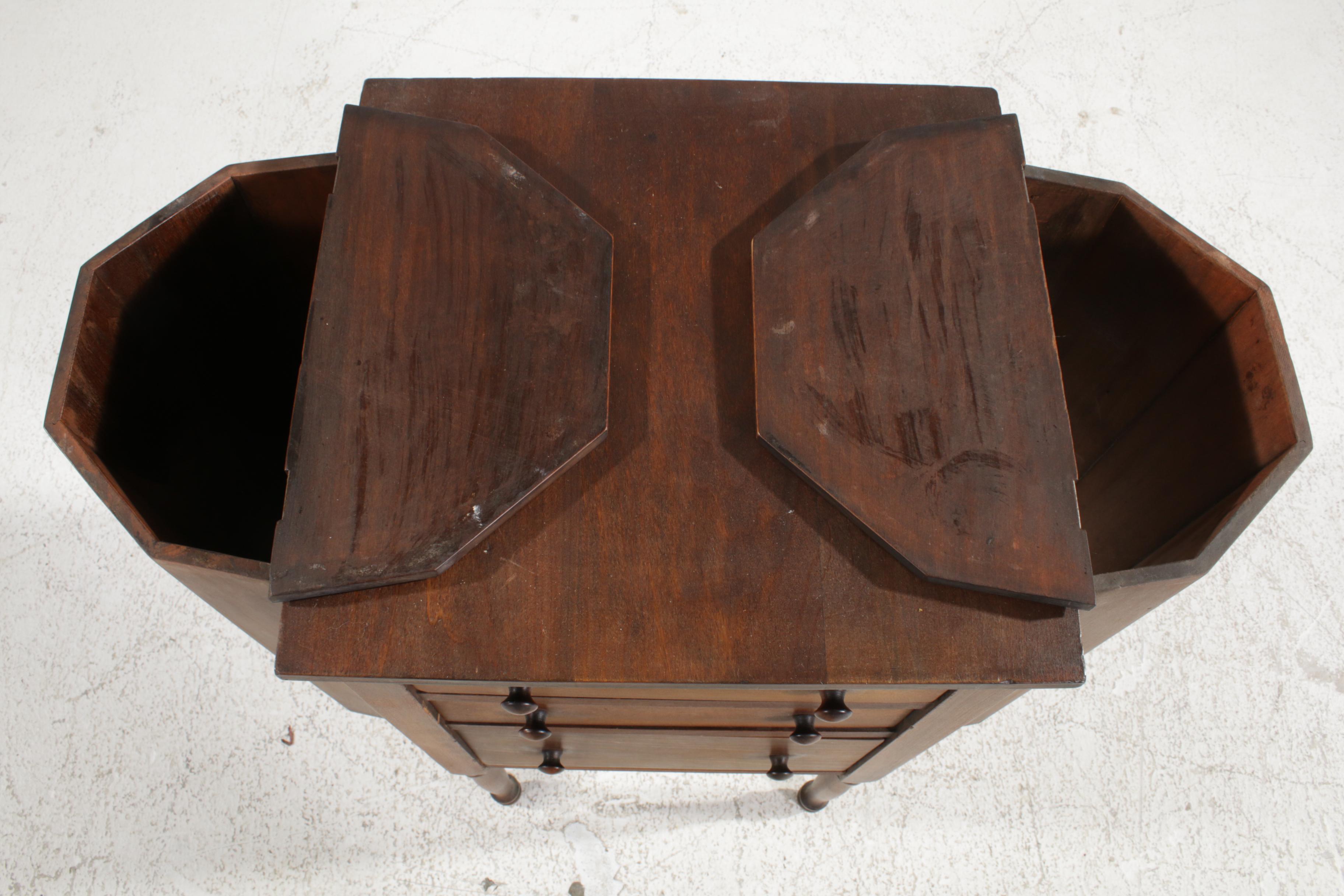 Federal Style "Martha Washington" Walnut Sewing Cabinet, Early 20th Century