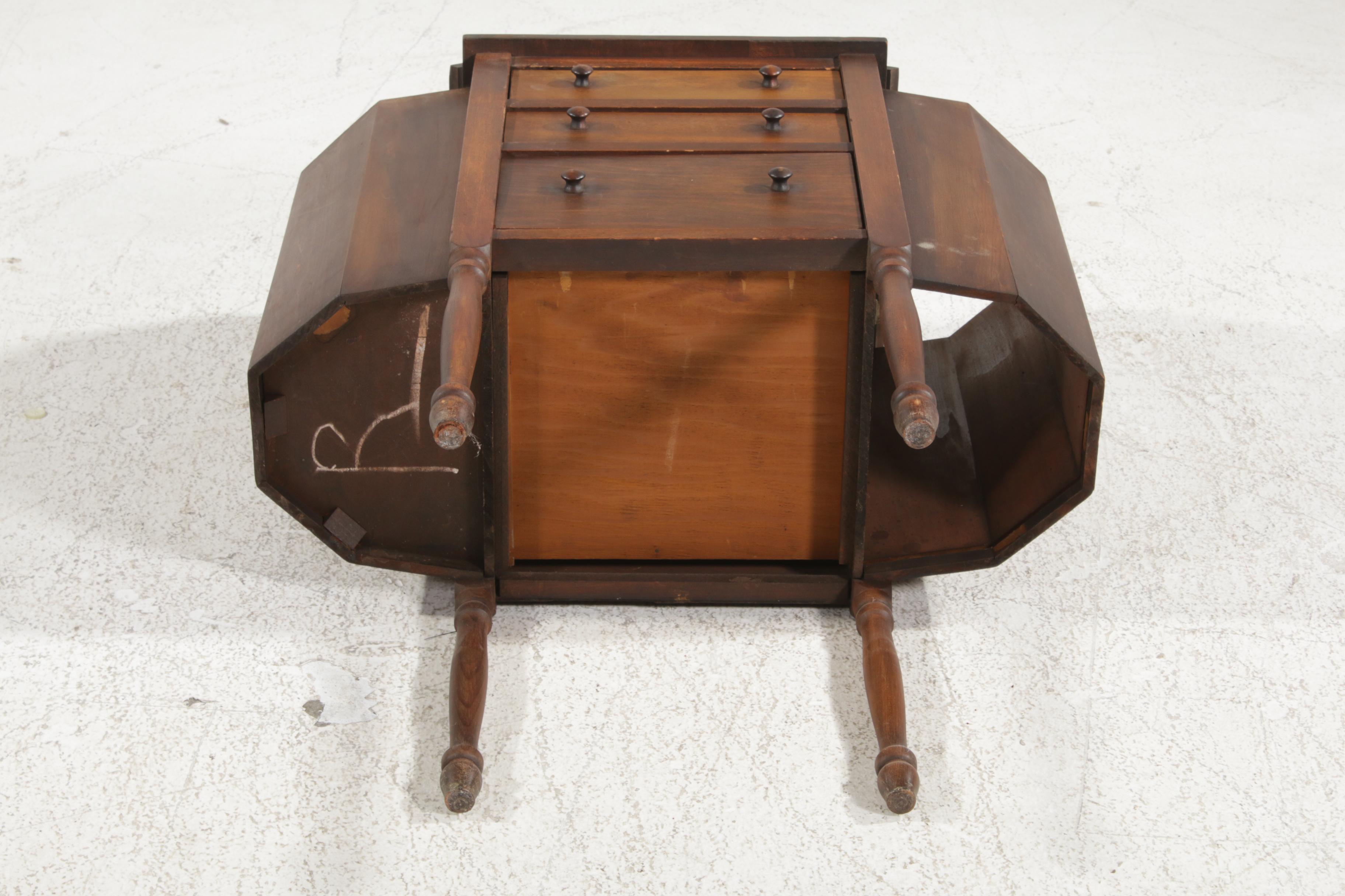 Federal Style "Martha Washington" Walnut Sewing Cabinet, Early 20th Century