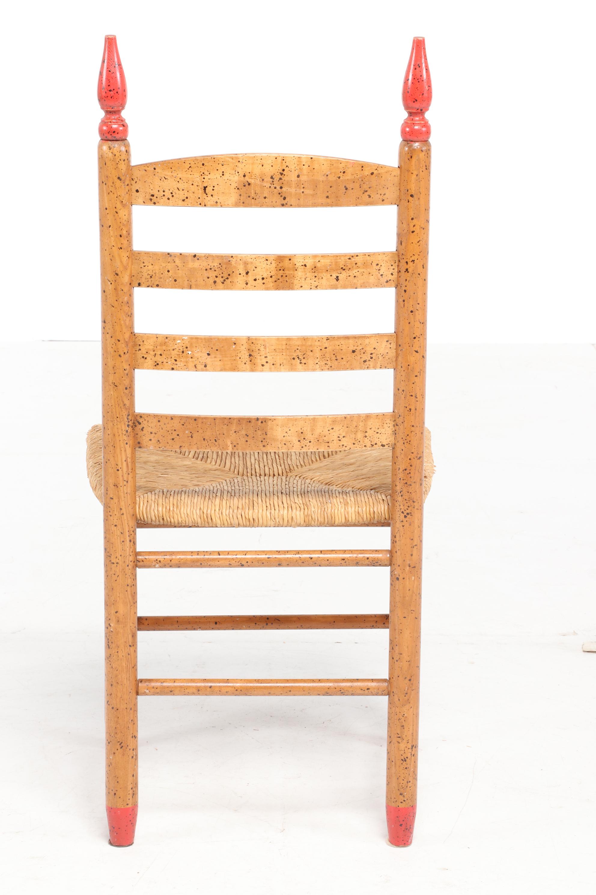David Marsh Southwest Painted Pine Table and Ladder Back Chair Dining Set