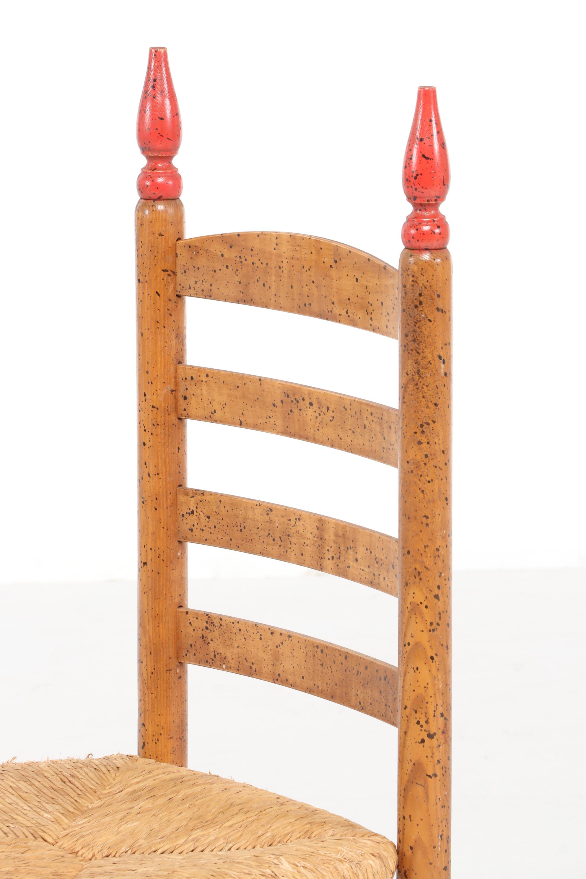 David Marsh Southwest Painted Pine Table and Ladder Back Chair Dining Set
