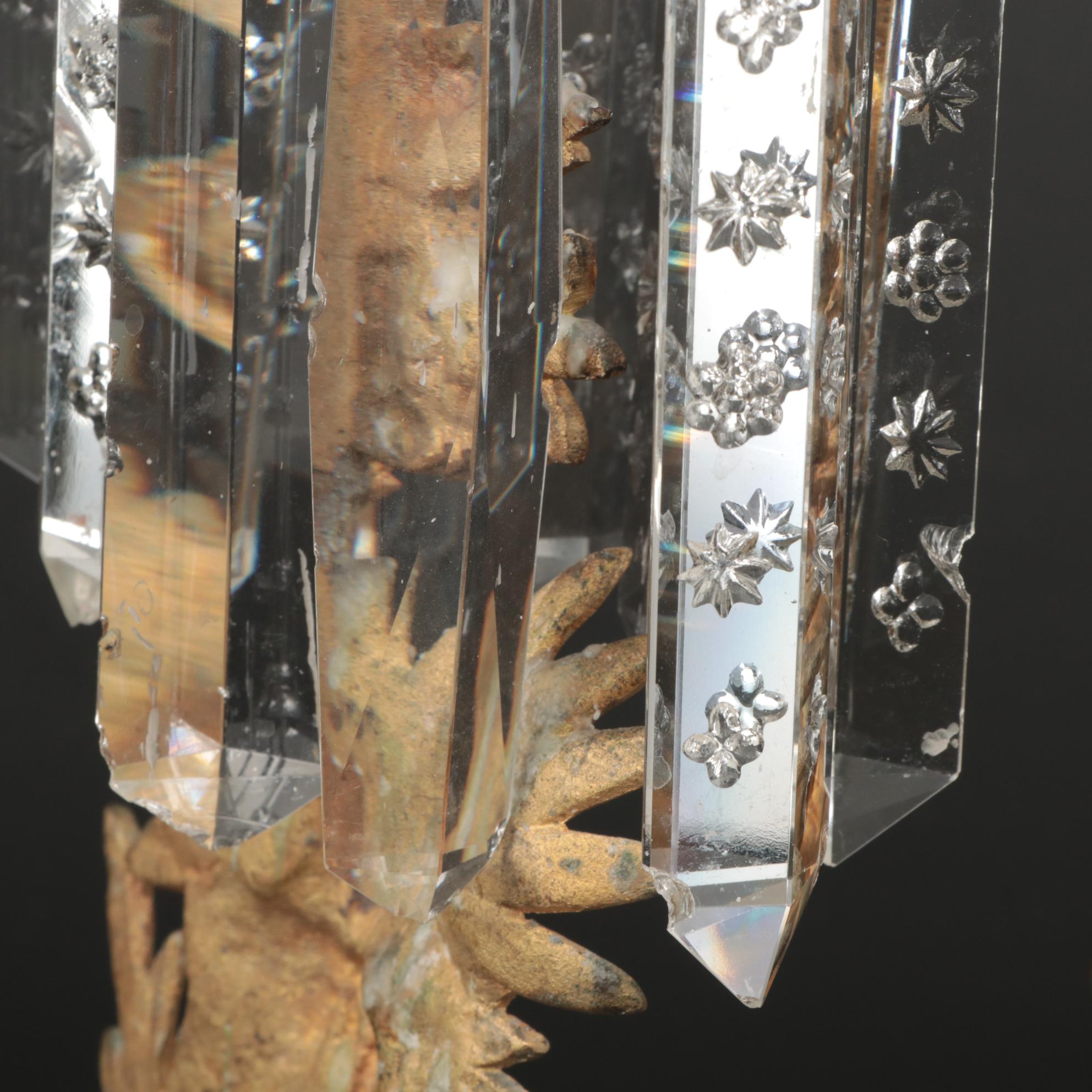 Pair of Gilt Bronze Mantel Lusters, Mid to Late 19th Century