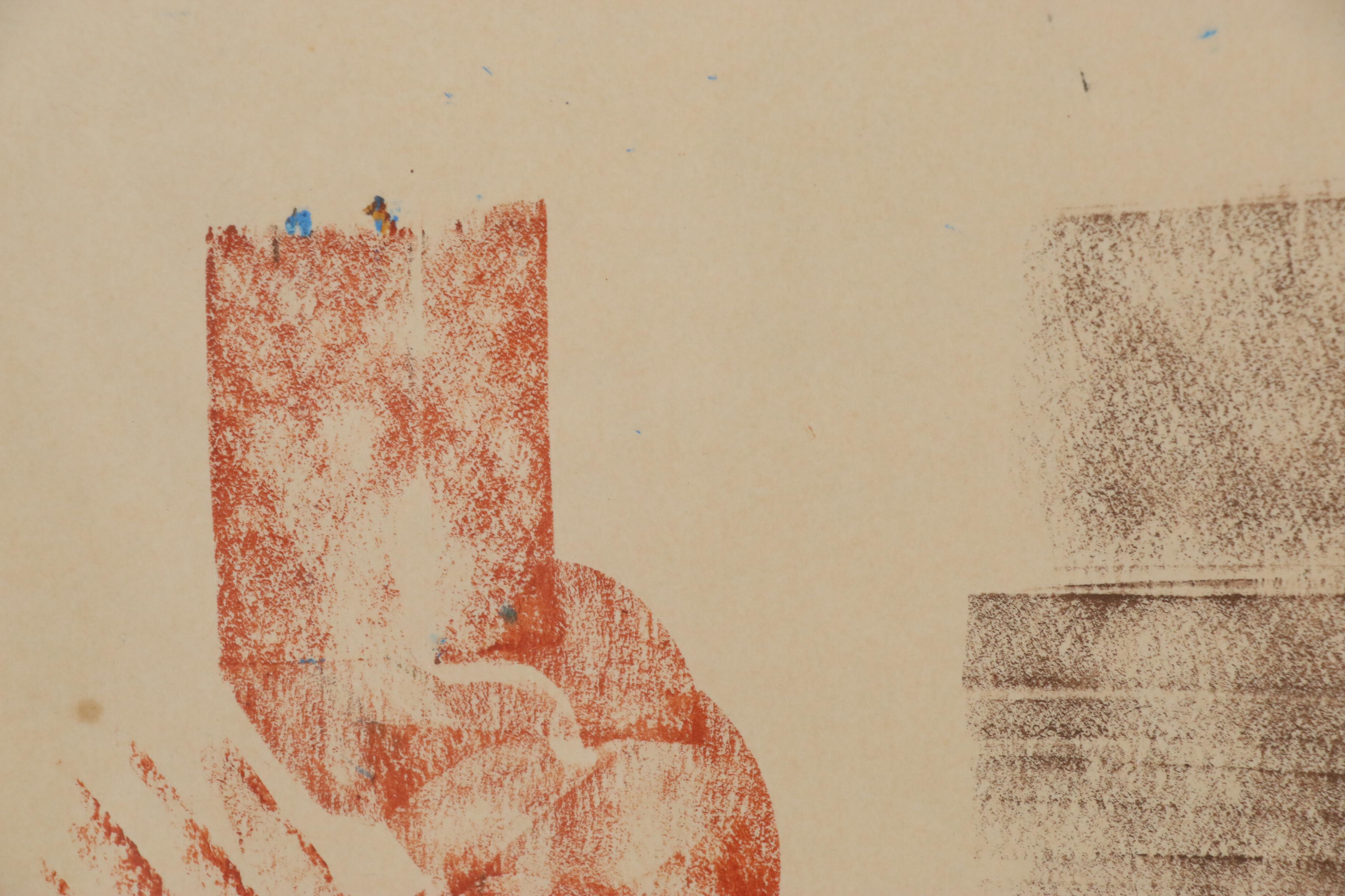 Zita Querido Abstract Expressionist Pastel Drawing, Mid to Late 20th Century