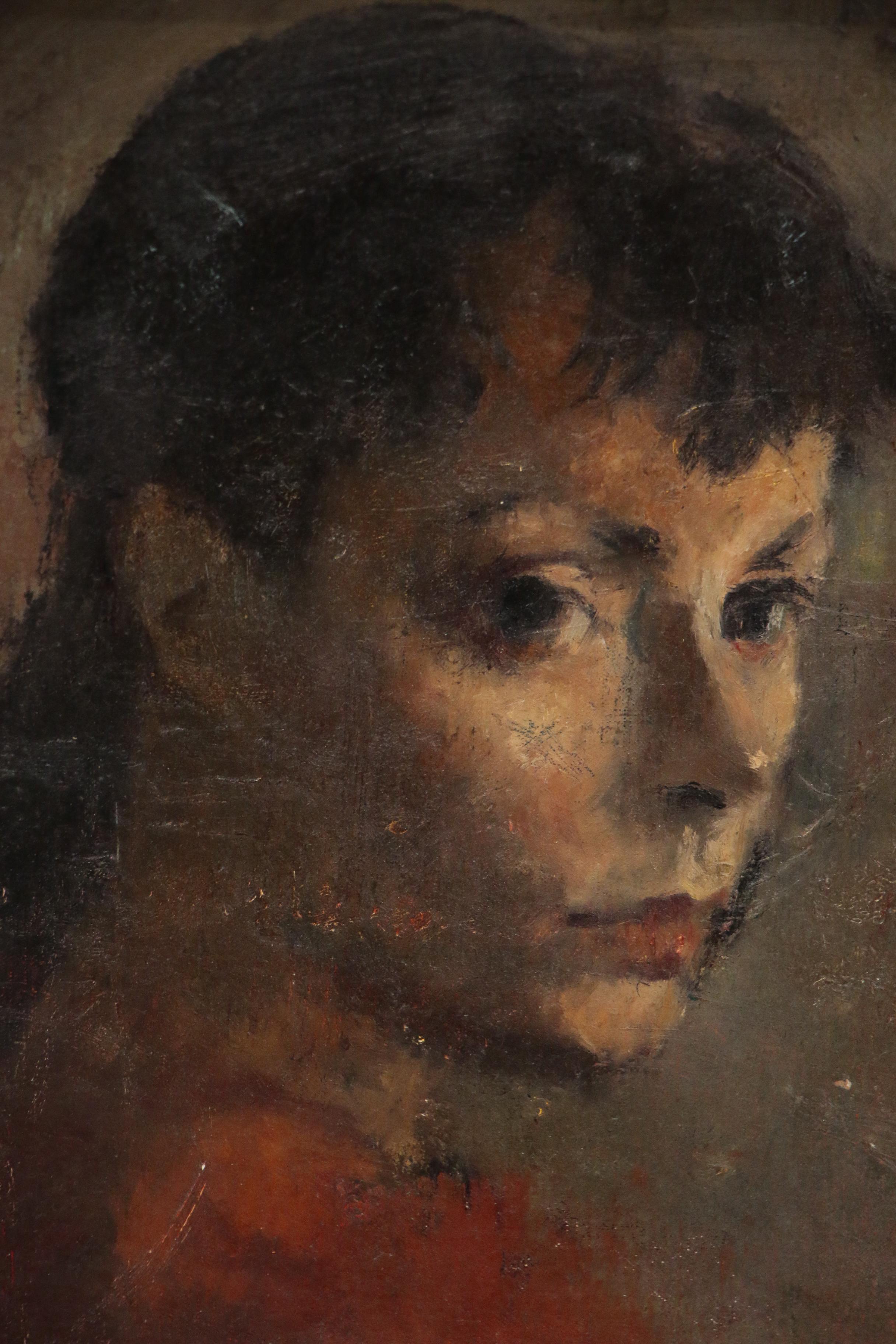 Robert Philipp Portrait Oil Painting "Final Stretch", Circa 1945