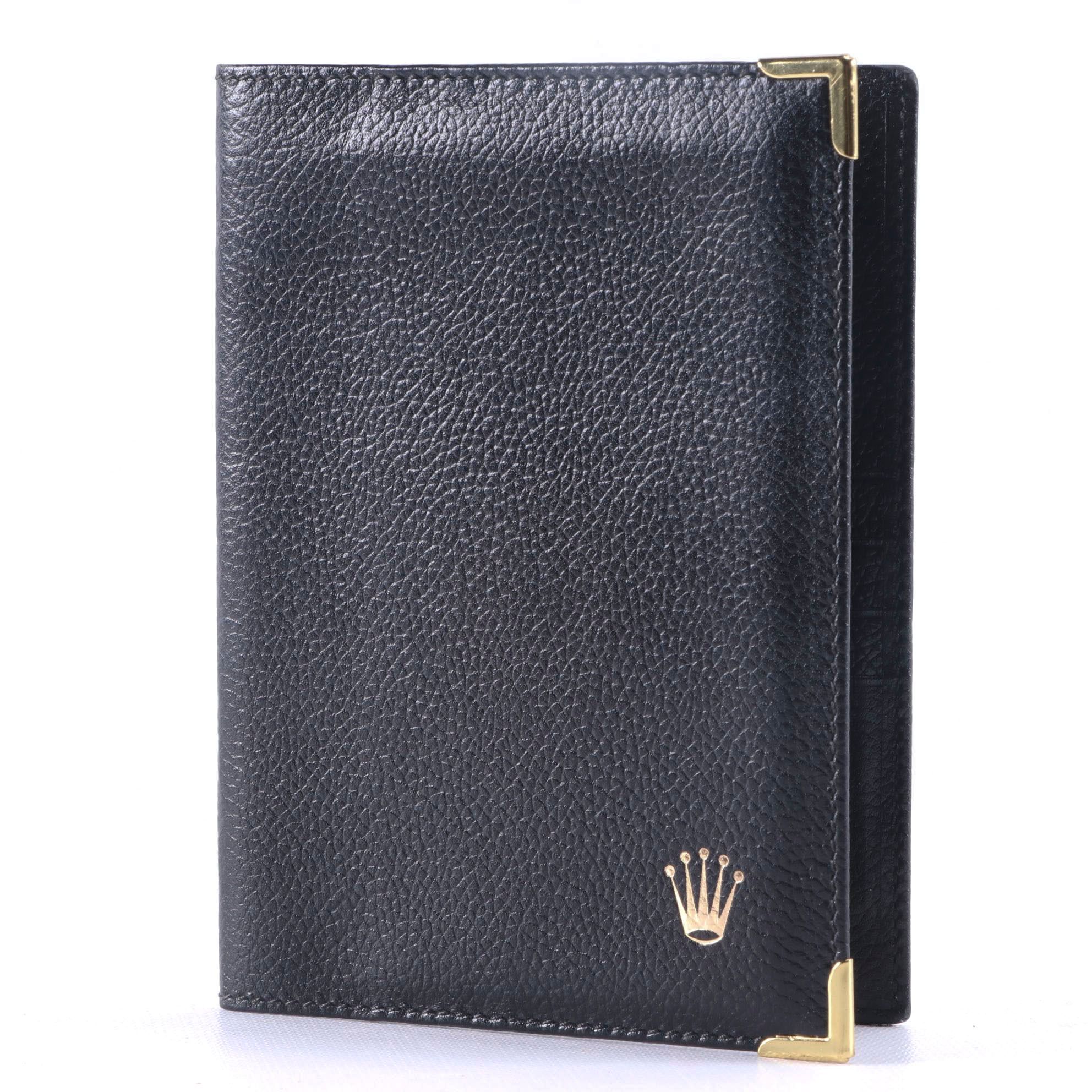 Rolex Black Leather Watch Document Holder