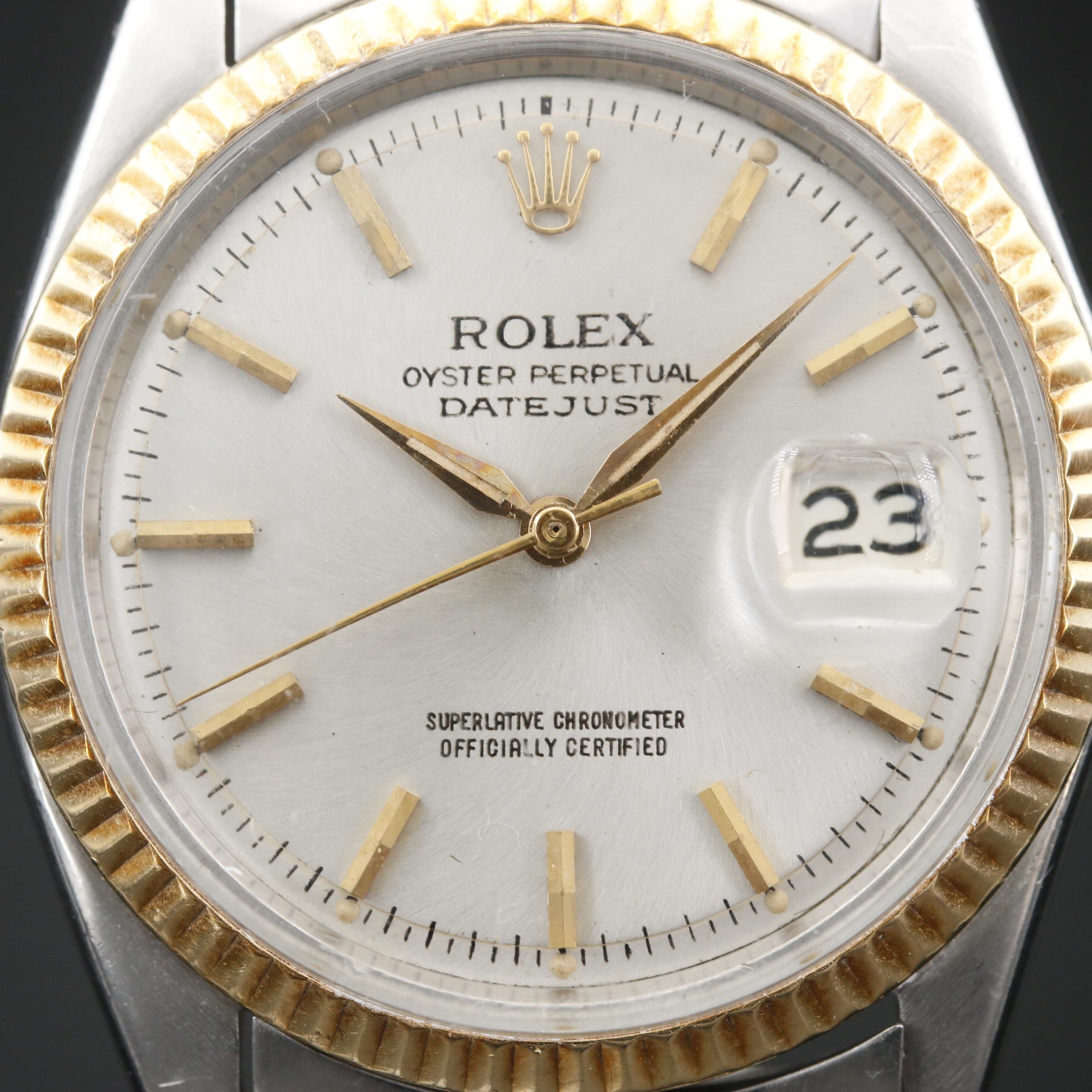 1965 Rolex "Datejust" 14K and Stainless Steel Automatic Watch