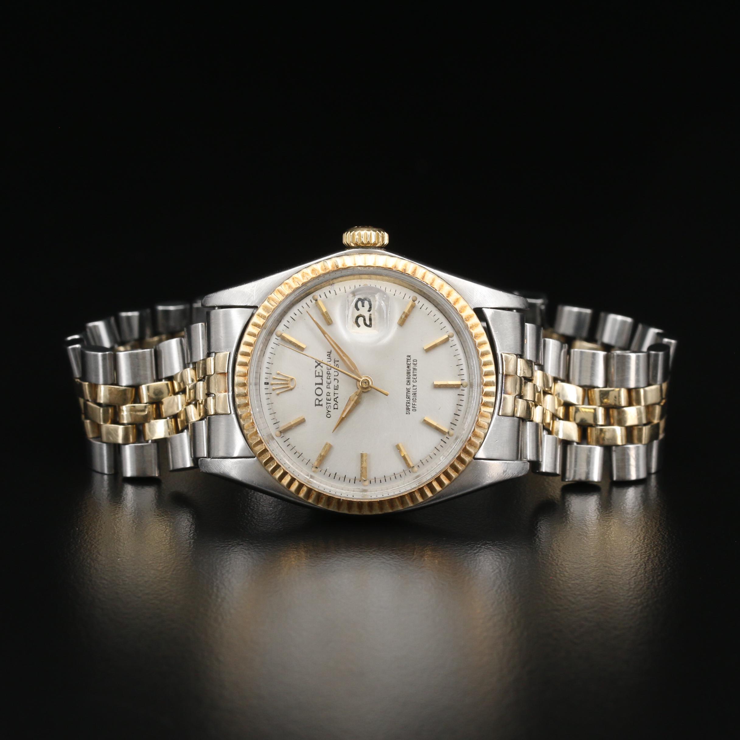 1965 Rolex "Datejust" 14K and Stainless Steel Automatic Watch