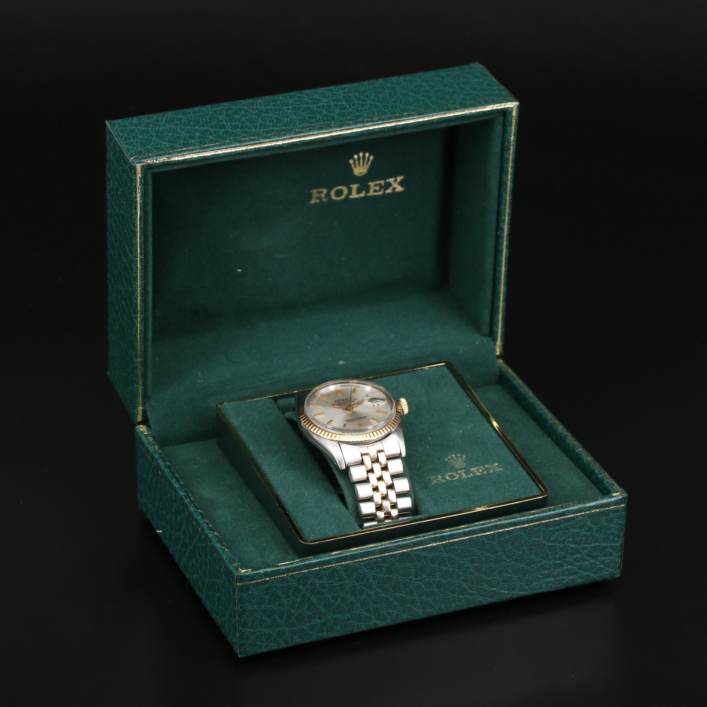 1965 Rolex "Datejust" 14K and Stainless Steel Automatic Watch