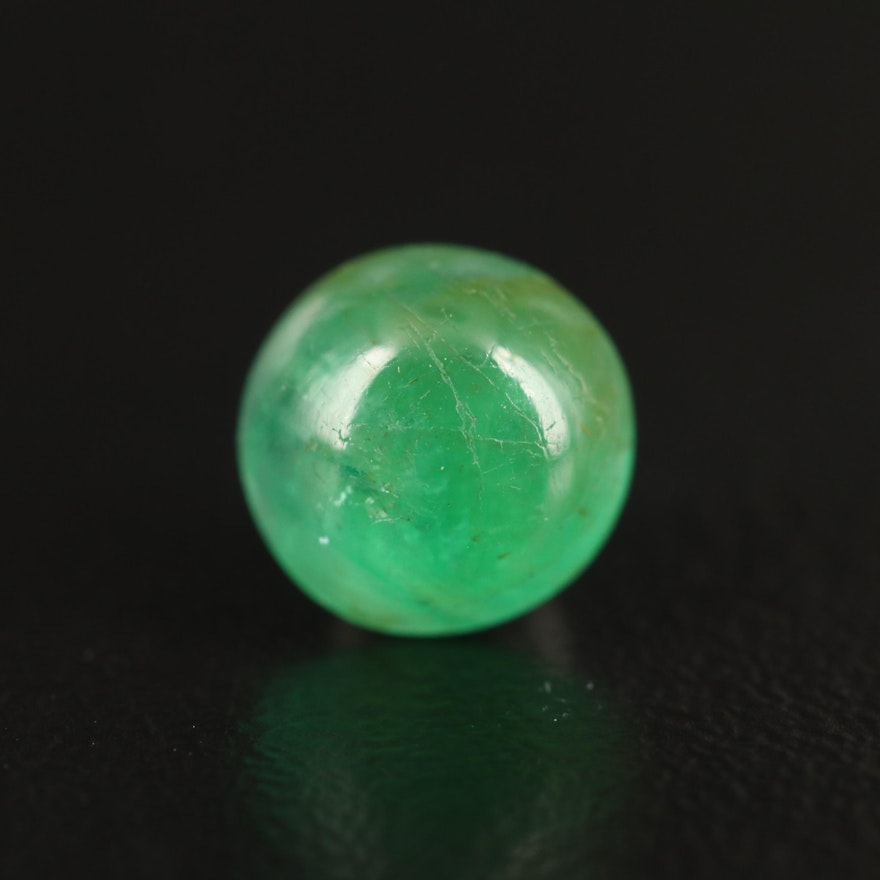 Loose 1.30 CT Round Cabochon Emerald